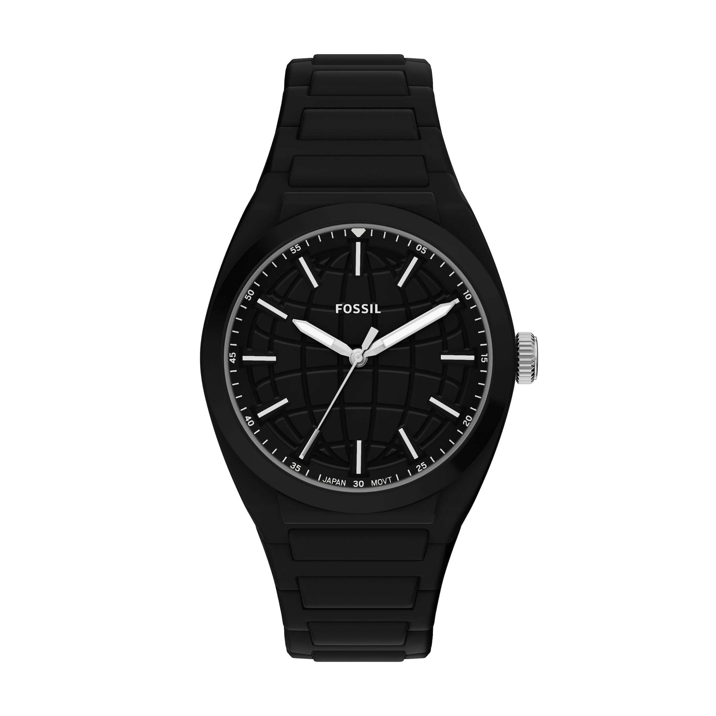 Fossil Quarzuhr »Everett« Armbanduhr, Silikonarmband, analog