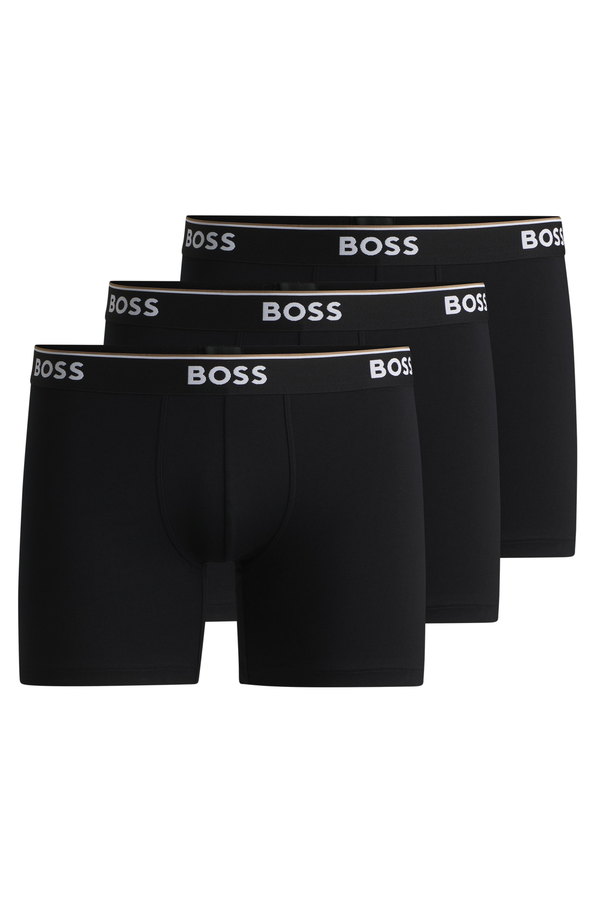BOSS Langer Boxer »Brief 3 PACK«, mit farblich passendem Webbund