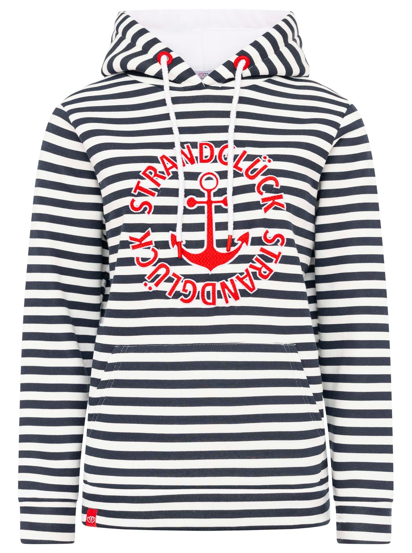 Zwillingsherz Kapuzensweatshirt »"Streifen Strandglück"«, gestreift, mit Strandglück Stickerer und Anker