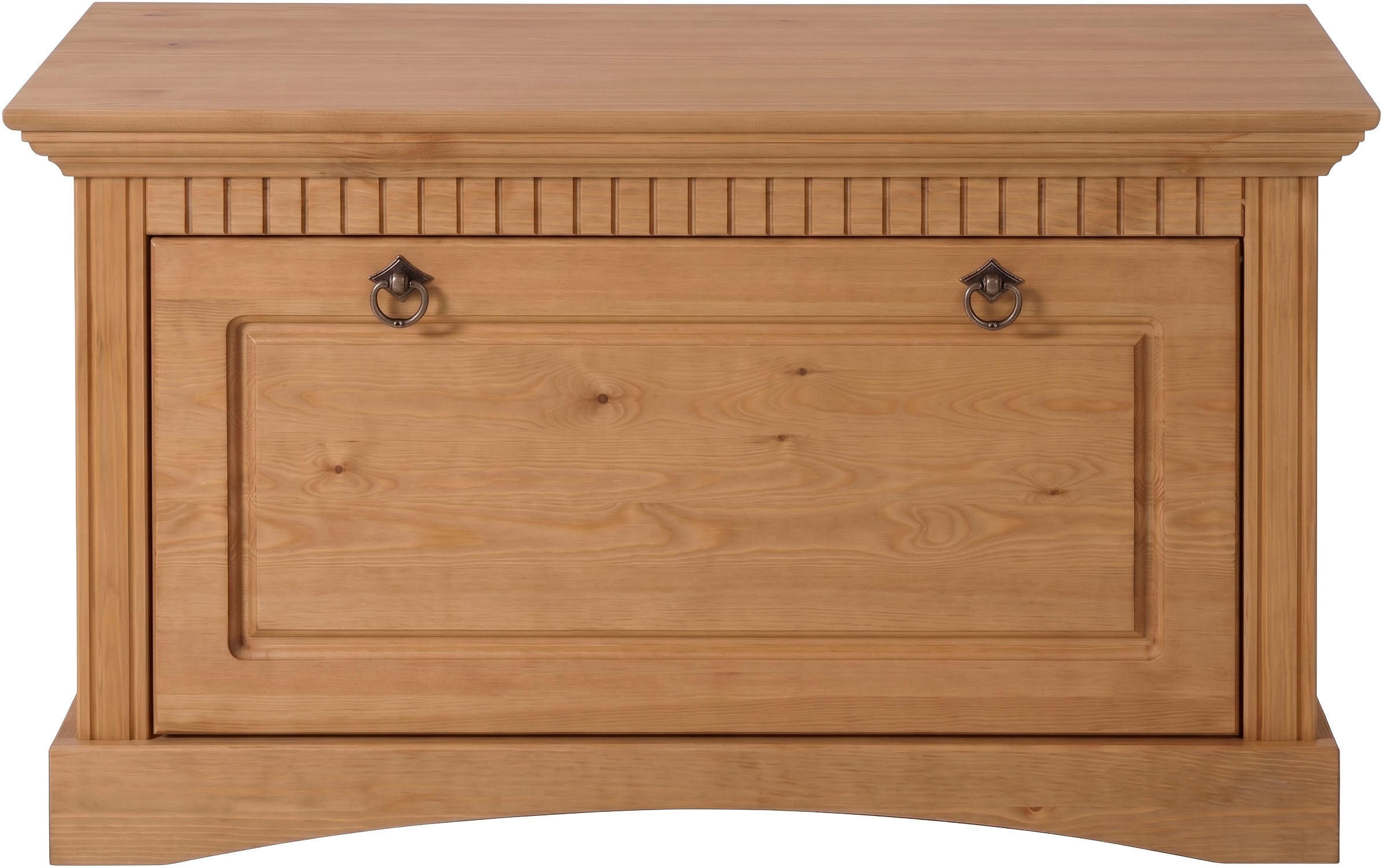 OTTO home Schuhtruhe »Rustic, Schuhbank, Dielenmöbel, Landhausstil« aus massiver Kiefer, Sitzhöhe 49 cm, mit Kassettenoptik