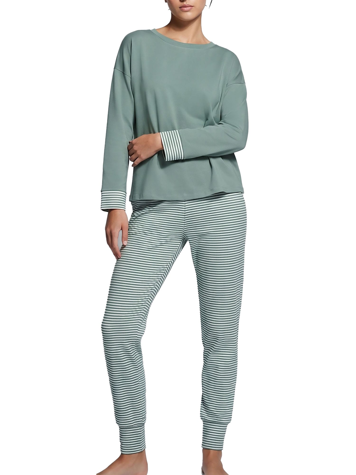 Ammann Schlafanzug »Damen langarm Shirt, lange Hose Night & Relax« 1 Stk.