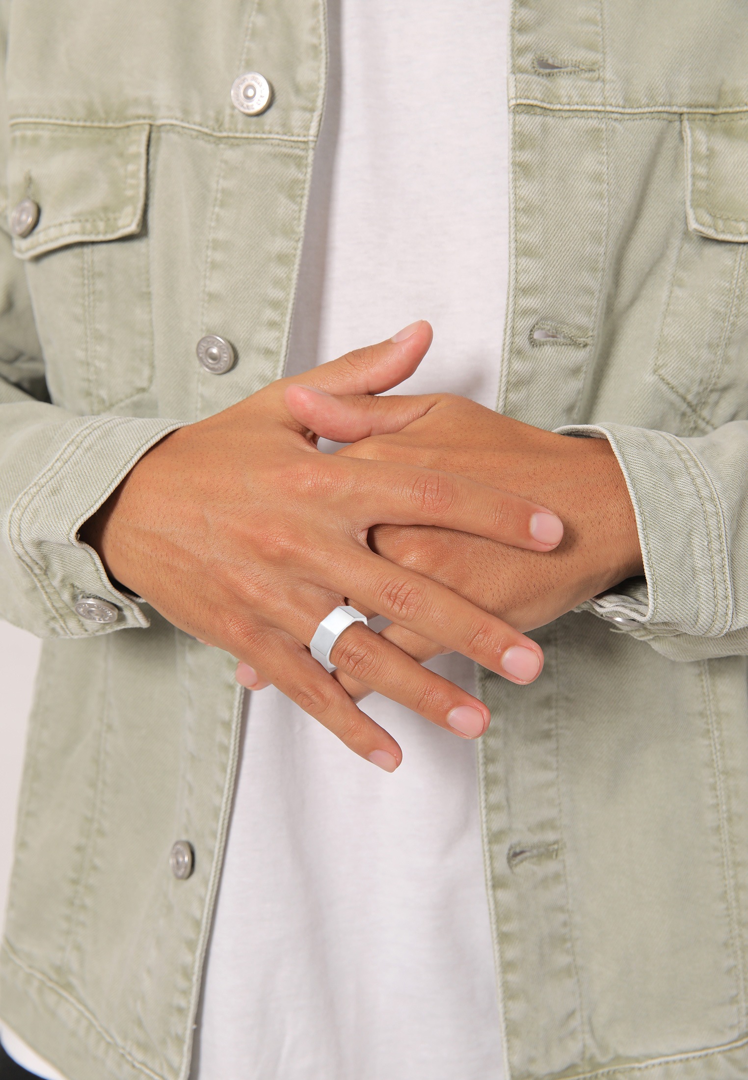 Kuzzoi Silberring »Ring Herren Bandring Achteck Breit 925 Silber«