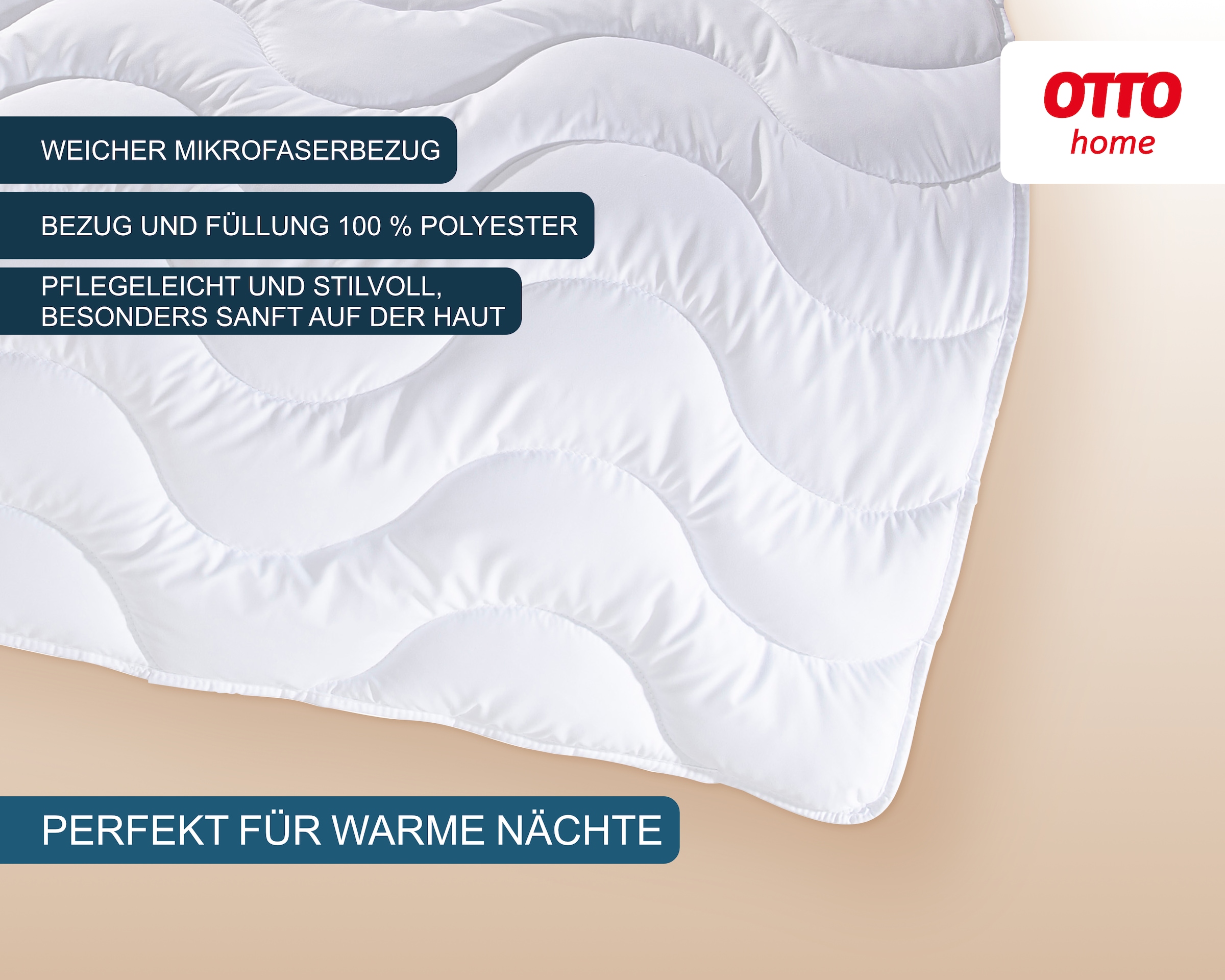 OTTO home Microfaserbettdecke + Microfaserkissen »Mailo, Bettdecke 135x200 cm, 155x220 cm« 2-tlg., Set mit Kissen 80x80 cm, Sommer, Winter