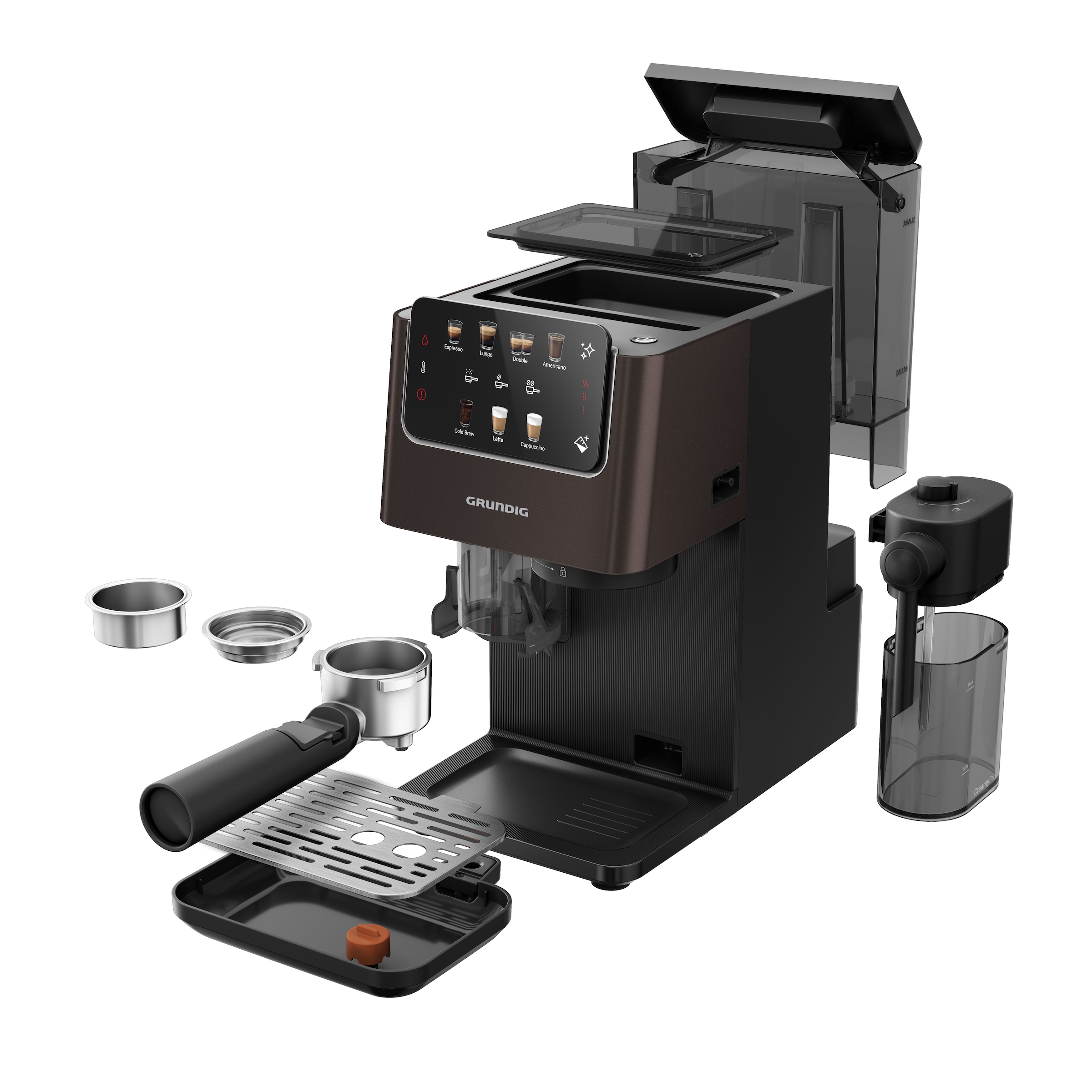 Grundig Siebträgermaschine »KSM 8530« mit Edelstahlmahlwerk