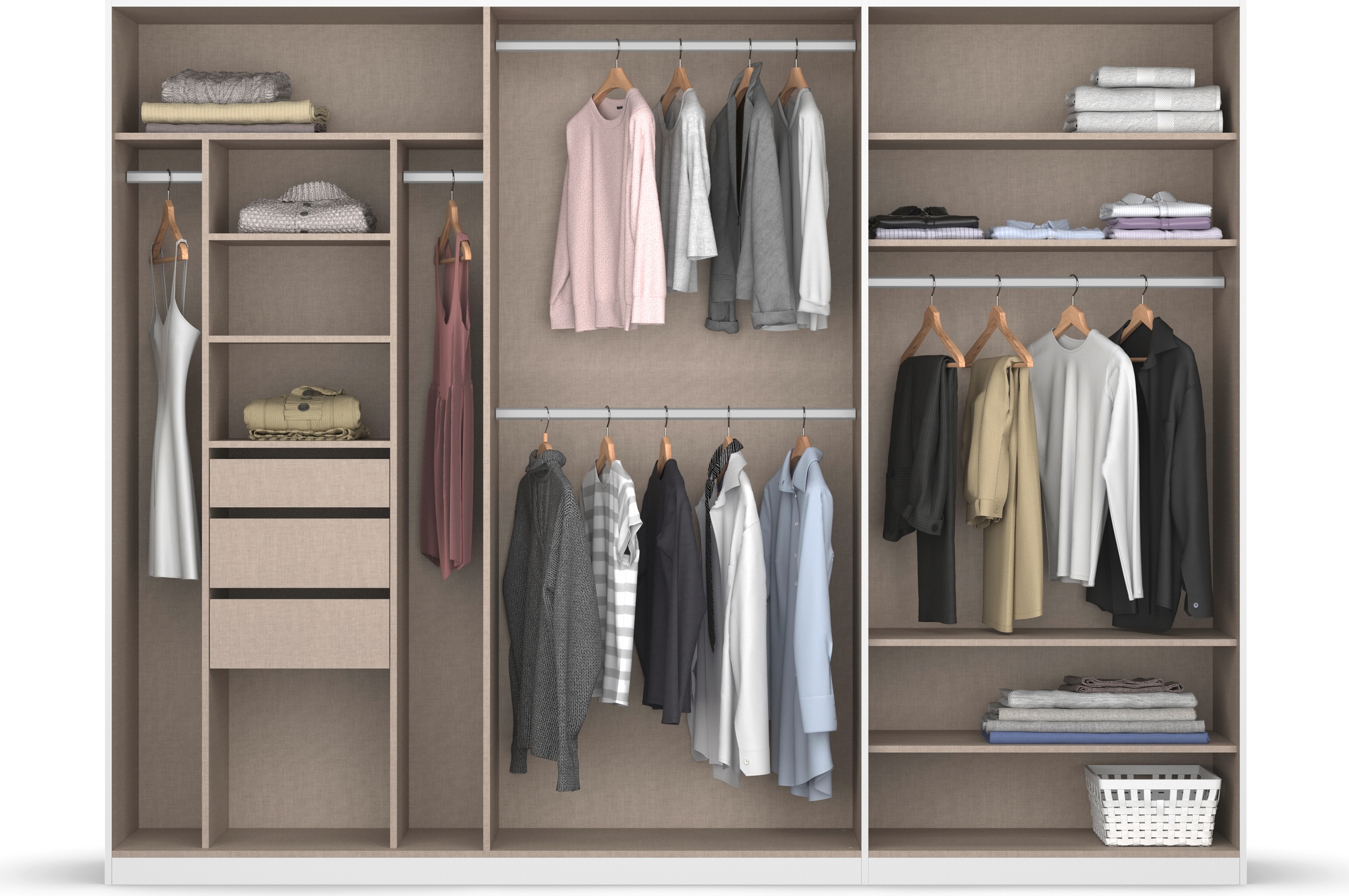 rauch Drehtürenschrank »Kleiderschrank Schrank Garderobe Wäscheschrank Ankleide OTELI« erhältlich in Breiten 230/275 cm inkl. Innenschubladen und extra Böden,  inkl. Passepartout optional mit Beleuchtung