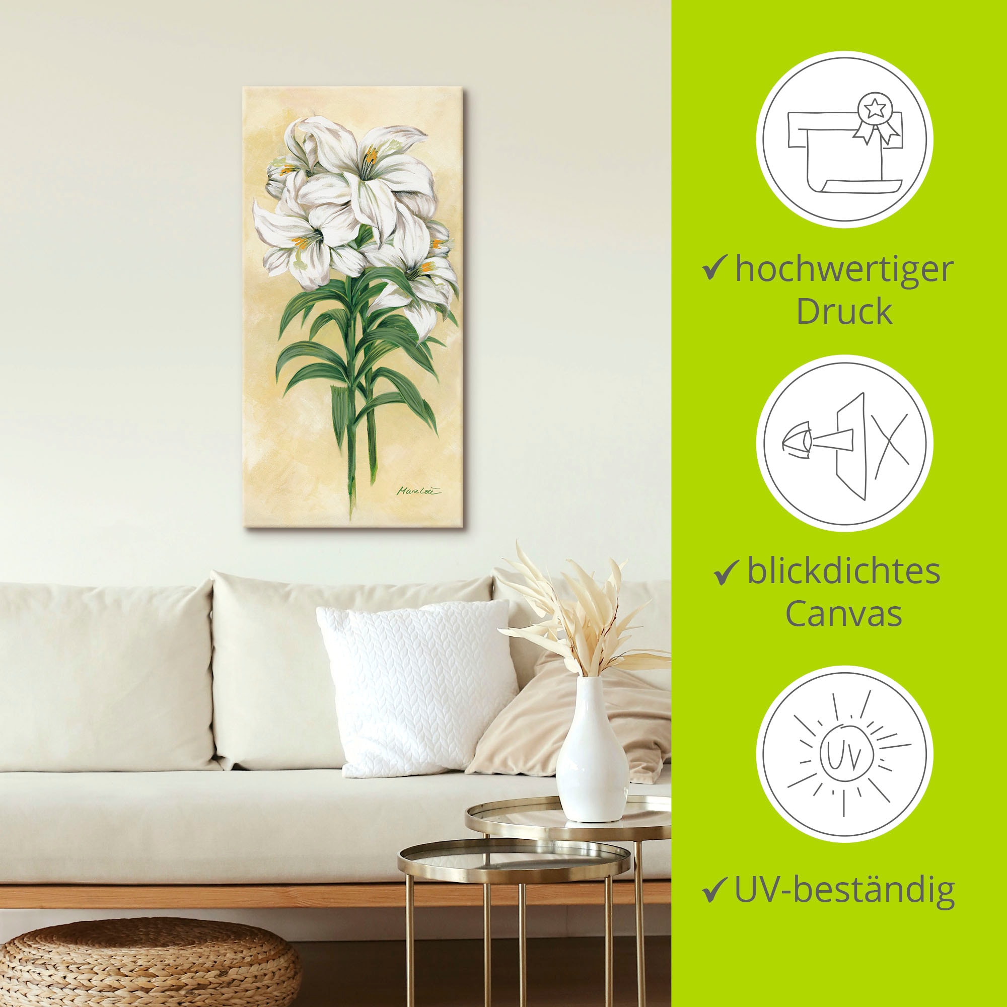 Artland Leinwandbild »Lilien« Blumen 1 Stk. tlg. auf Holzrahmen gespannt
