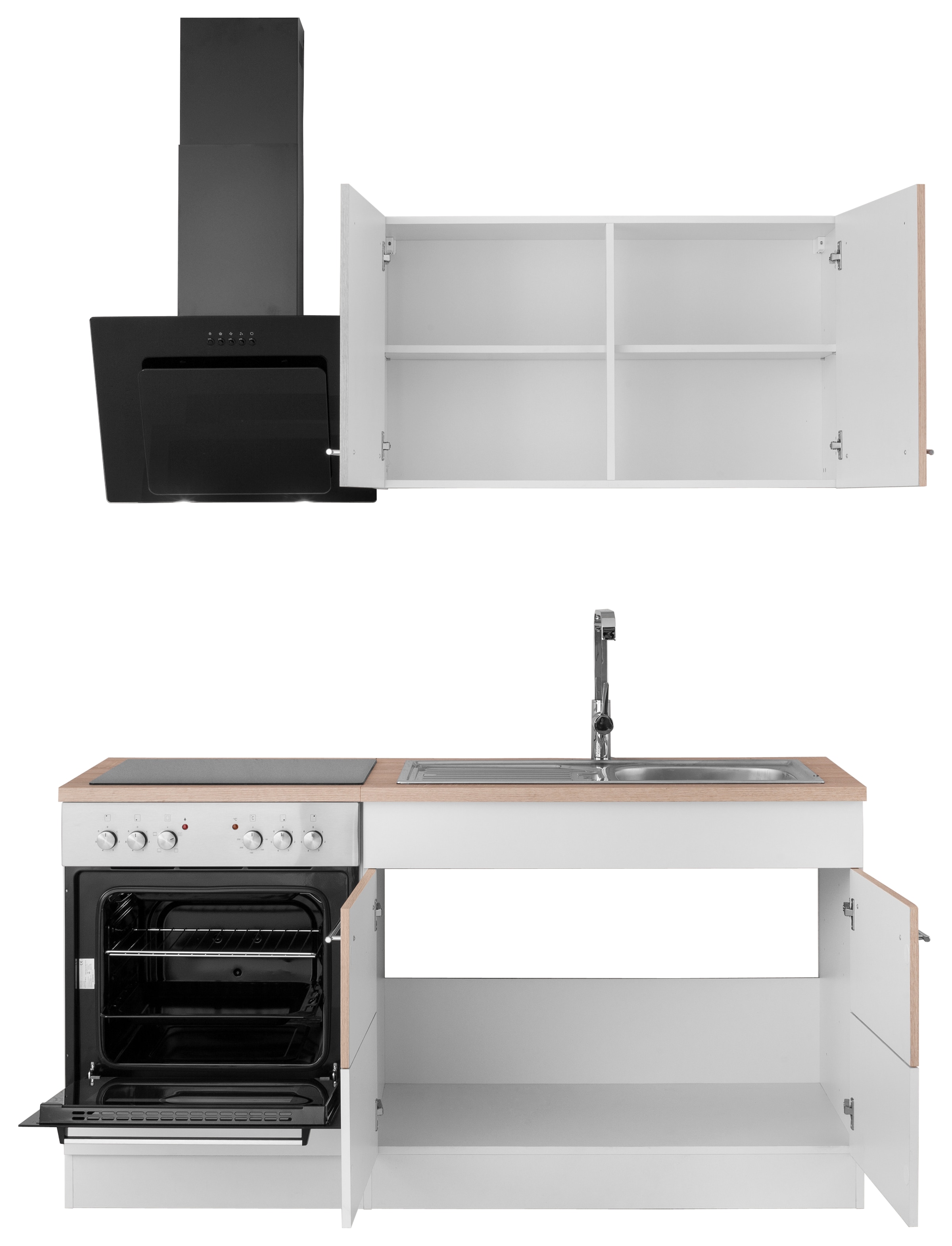 KOCHSTATION Küchenzeile »KS-Trient« Breite 160 cm, mit E-Geräten
