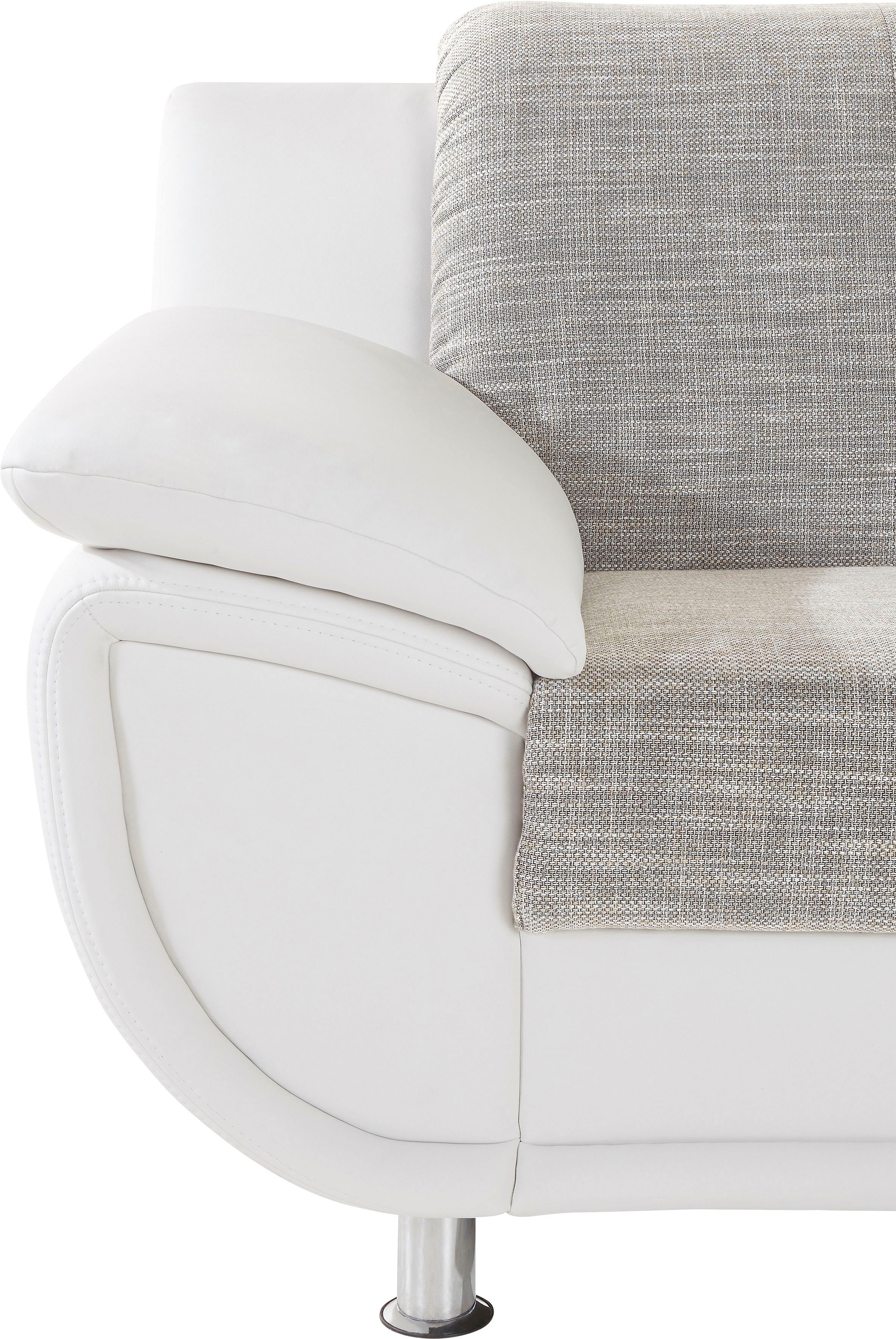 TRENDMANUFAKTUR Ecksofa »Rondo 3, zeitlos und modern, im Materialmix, L-Form«, wahlweise Federkern für hohen Sitzkomfort, wahlweise Bettfunktion