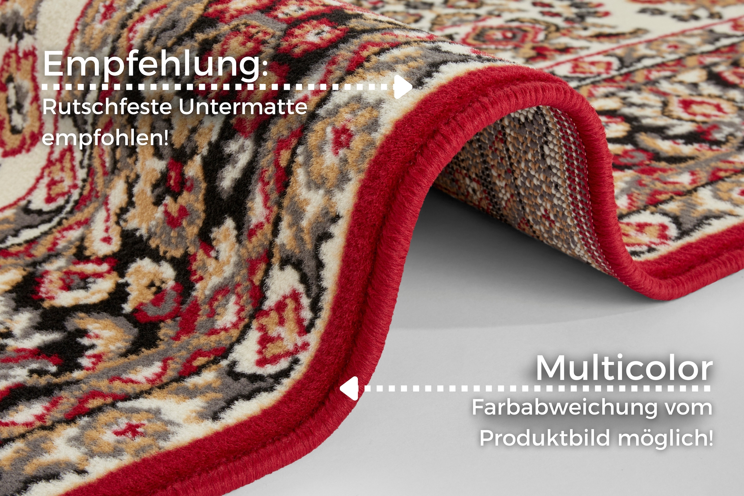 HANSE Home Teppich »Halton«, rechteckig, 8 mm Höhe, Kurzflor, Orient-Optik, mit Bordüre, Läufer, pflegeleicht, gekettelt