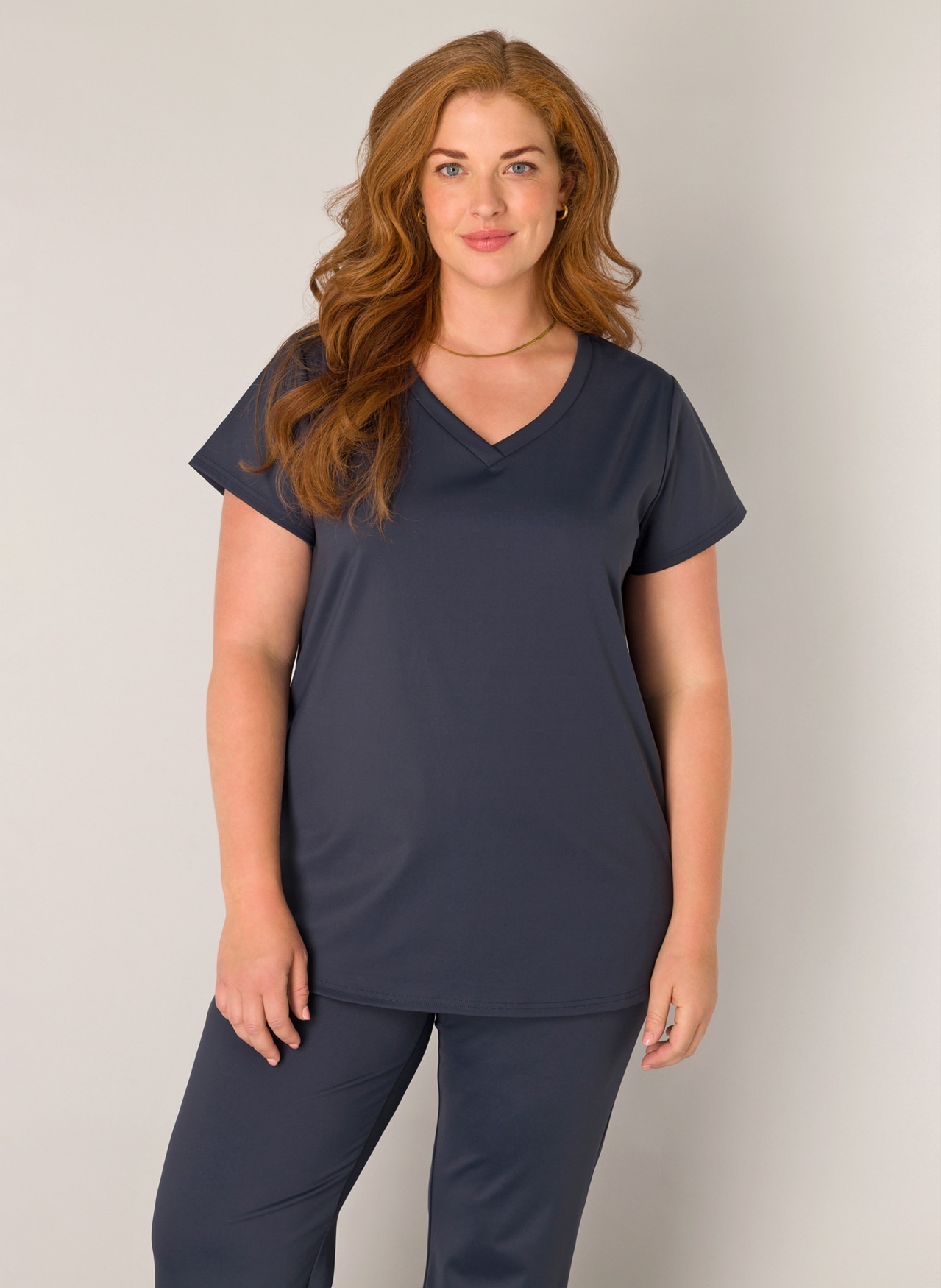 Base Level Curvy V-Shirt »Lilly«, mit Stretch