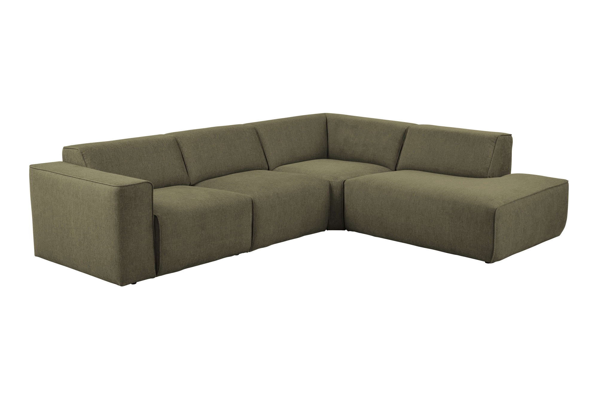 andas Ecksofa »Noord mit Kedernaht, Breite 282 cm«, Cord, Struktur, Webstoff, mit Wellenunterfederung, Massivholzrahmen