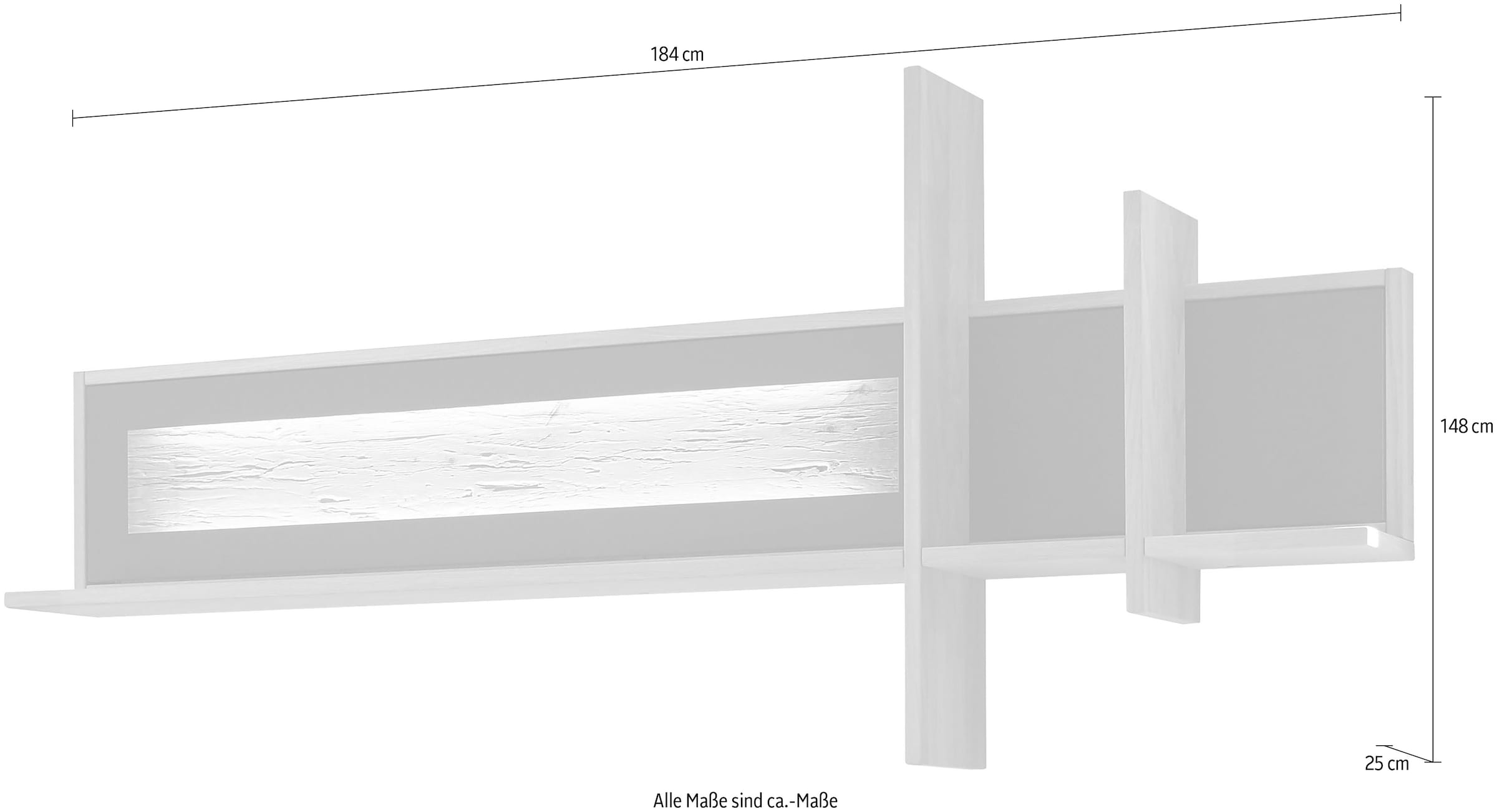 LED-Beleuchtung, branded Ablageböden, 4 in mit »Alan«, by M OTTO Massivholz mit Wandregal Rahmen kaufen bei GALLERY Musterring wahlweise
