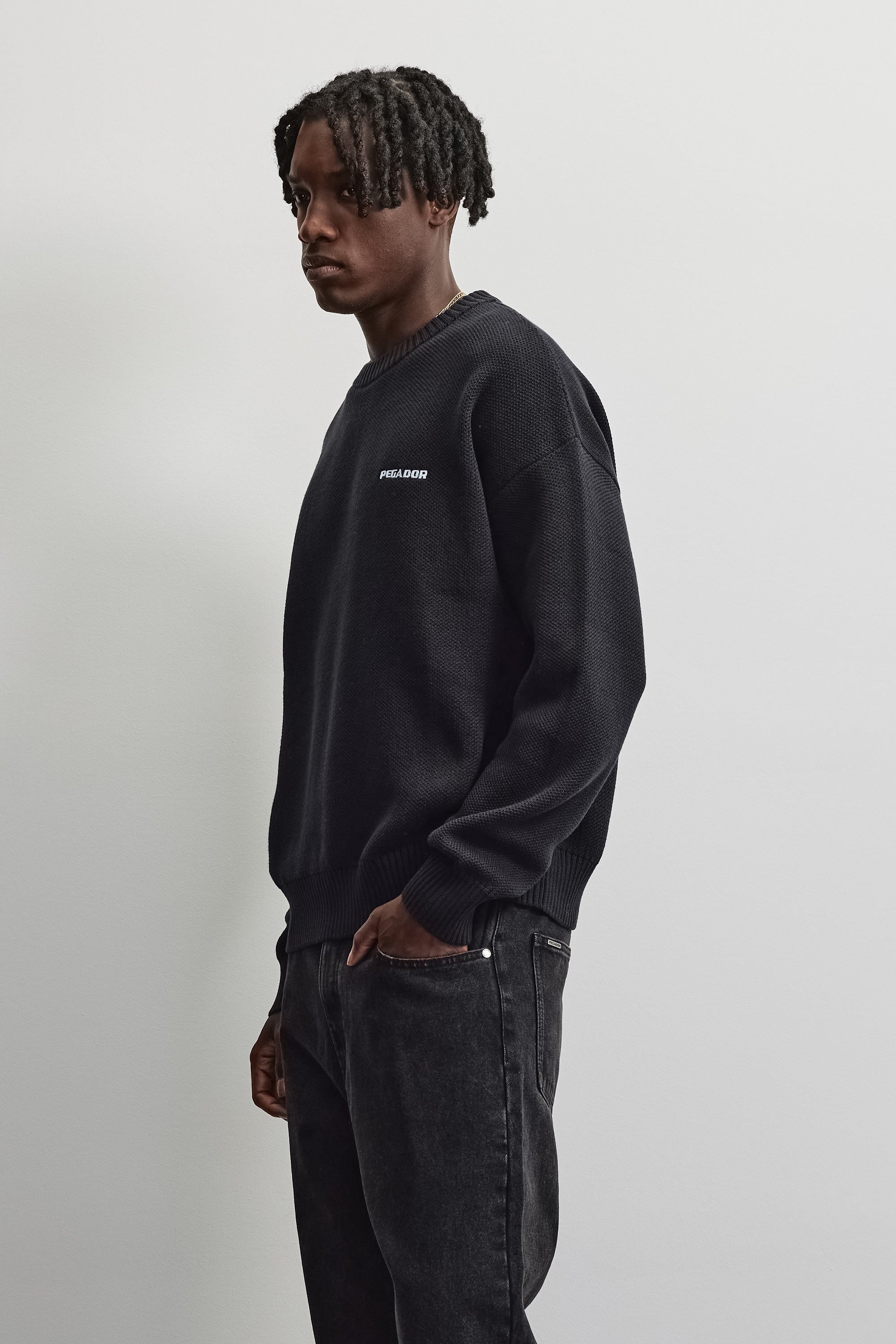 PEGADOR Rundhalspullover »Logo Oversized Knit Sweater« Baumwollmischung, oversize