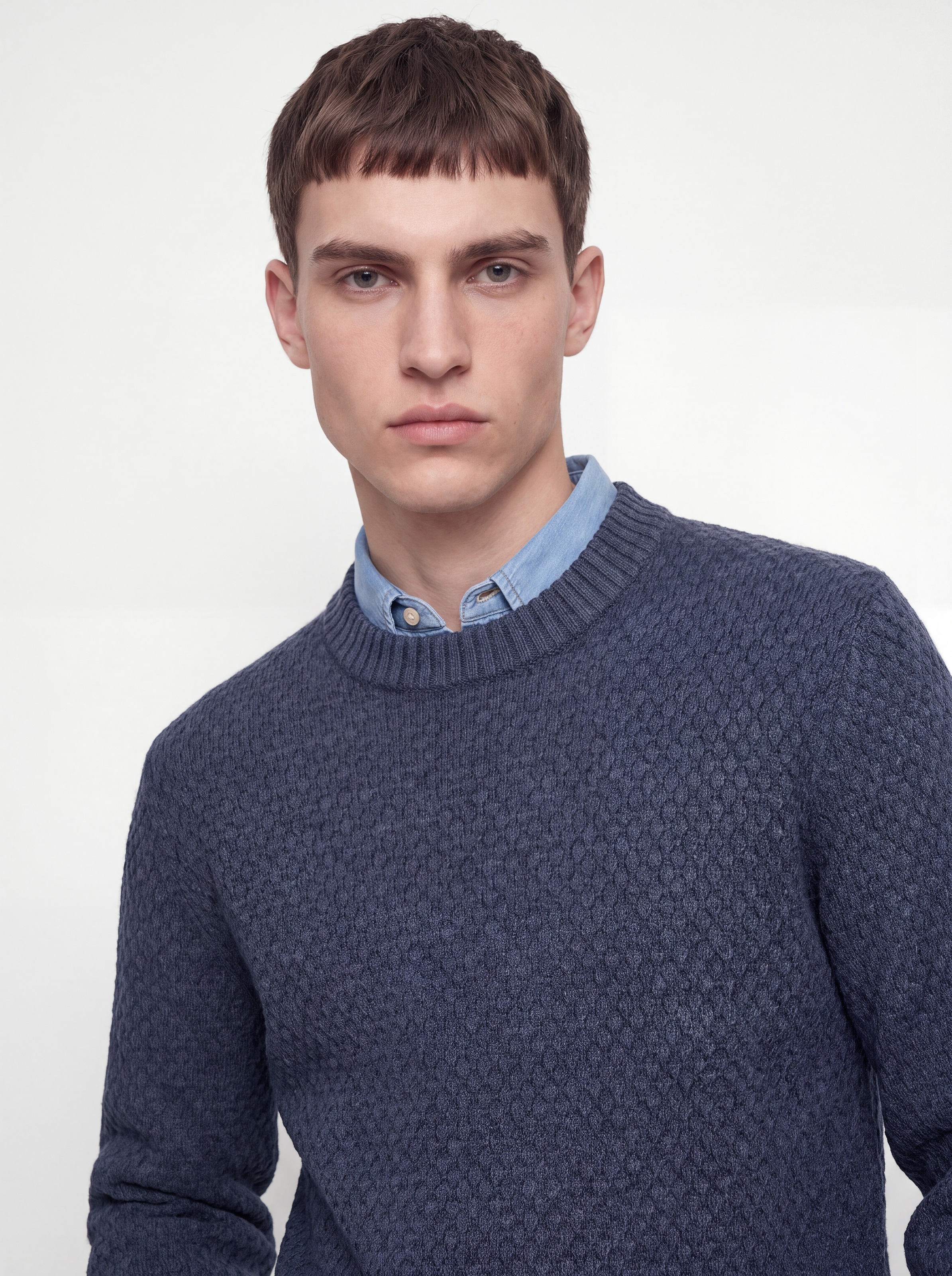 Jack & Jones Rundhalspullover »JJBLAKE KNIT CREW NECK SN« Materialmix, relaxed fit