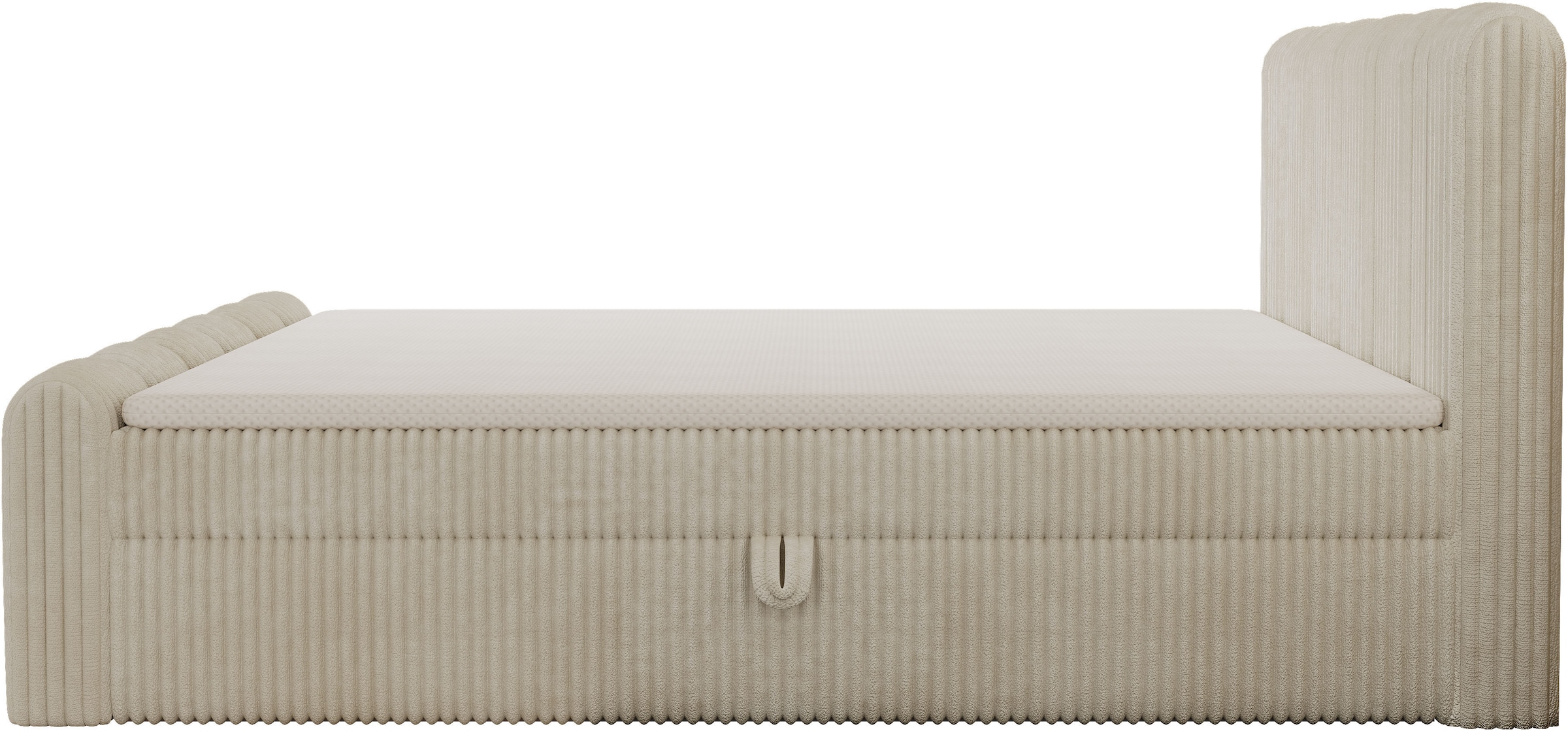 OTTO home Boxbett »SIVVA, Polsterbett mit Bettkasten, inkl. Taschenfederkernmatratze H3« mit Kaltschaumtopper, flauschiger Breit-Cord-Bezug, 180x200 cm