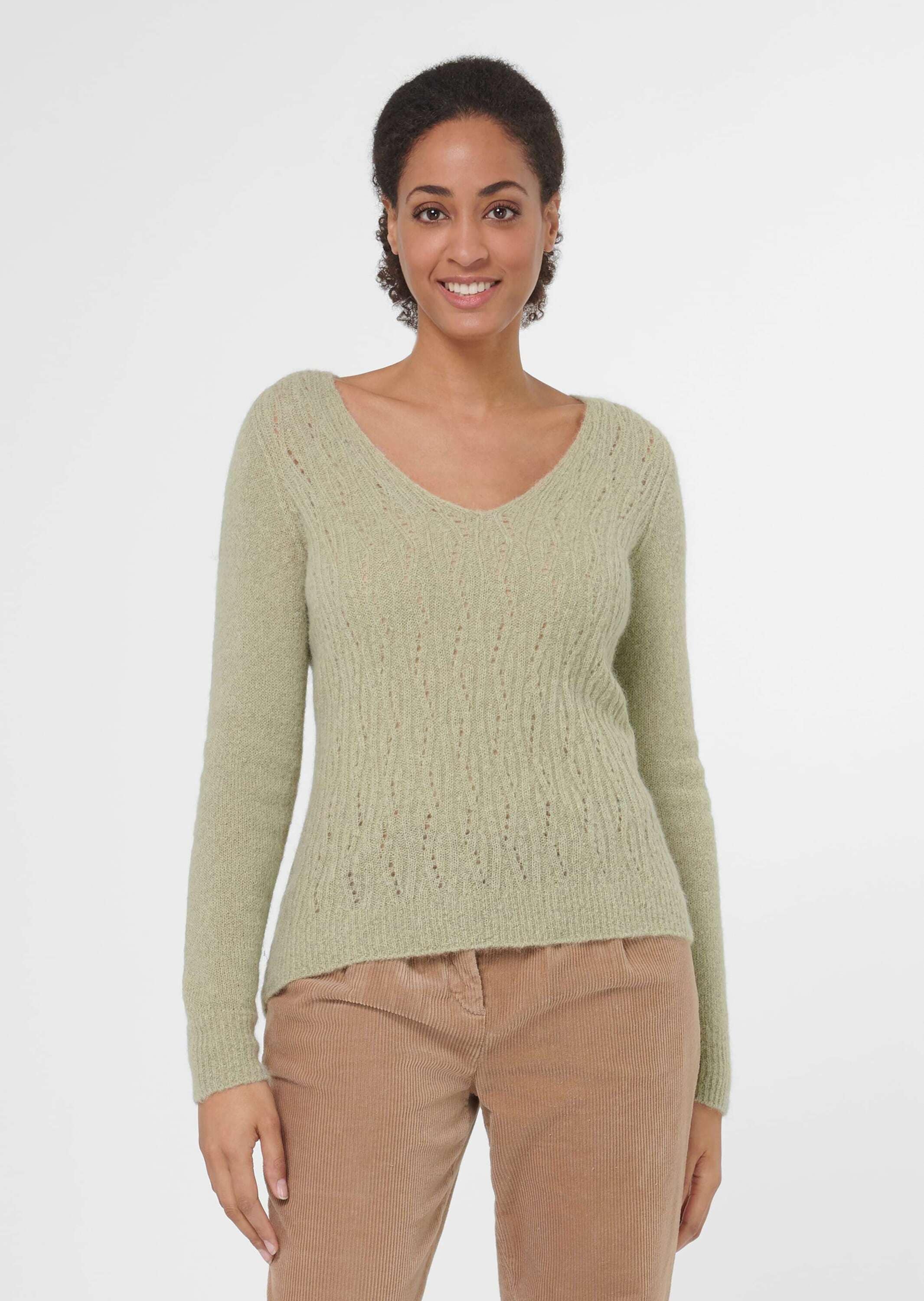 MADELEINE Longpullover »Pullover Ajour-Pullover aus Alpaka- Mischung«