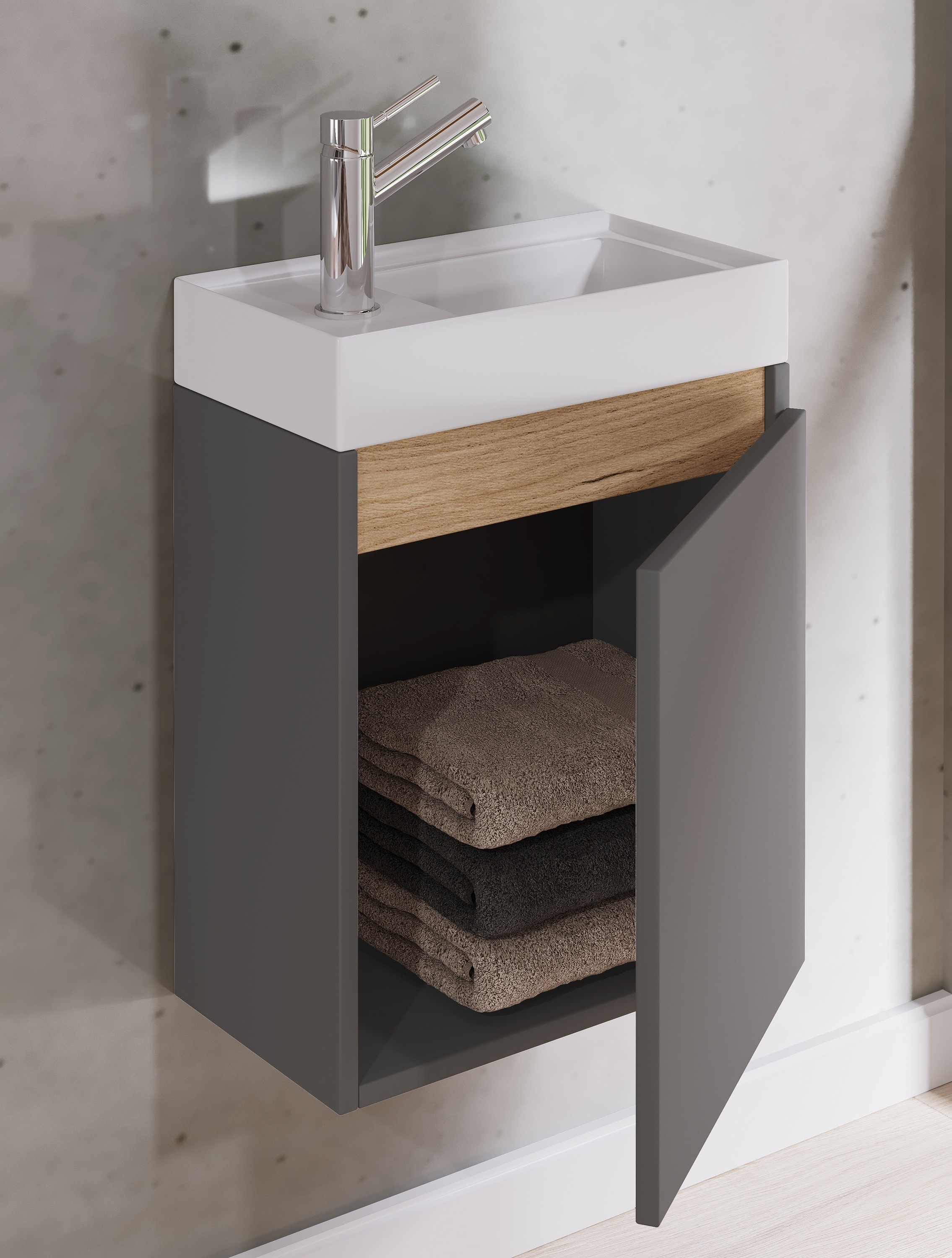 VCM Waschtisch »2 tlg. Hängeschrank Gäste-WC Waschbecken Softclose Cosila« 2 Stk. tlg.