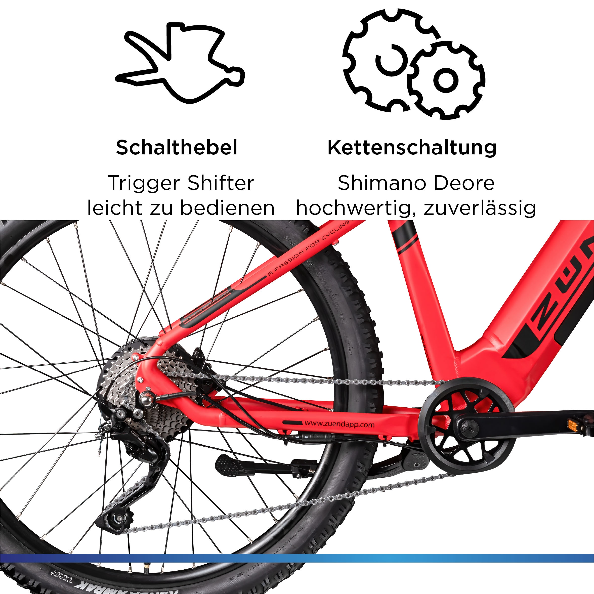 Zündapp E-Bike »Z898«, 10 Gang, Heckmotor 250 W, E-Bike E Mountainbike 27,5 Zoll Pedelec 170 - 190 cm Hardtail MTB