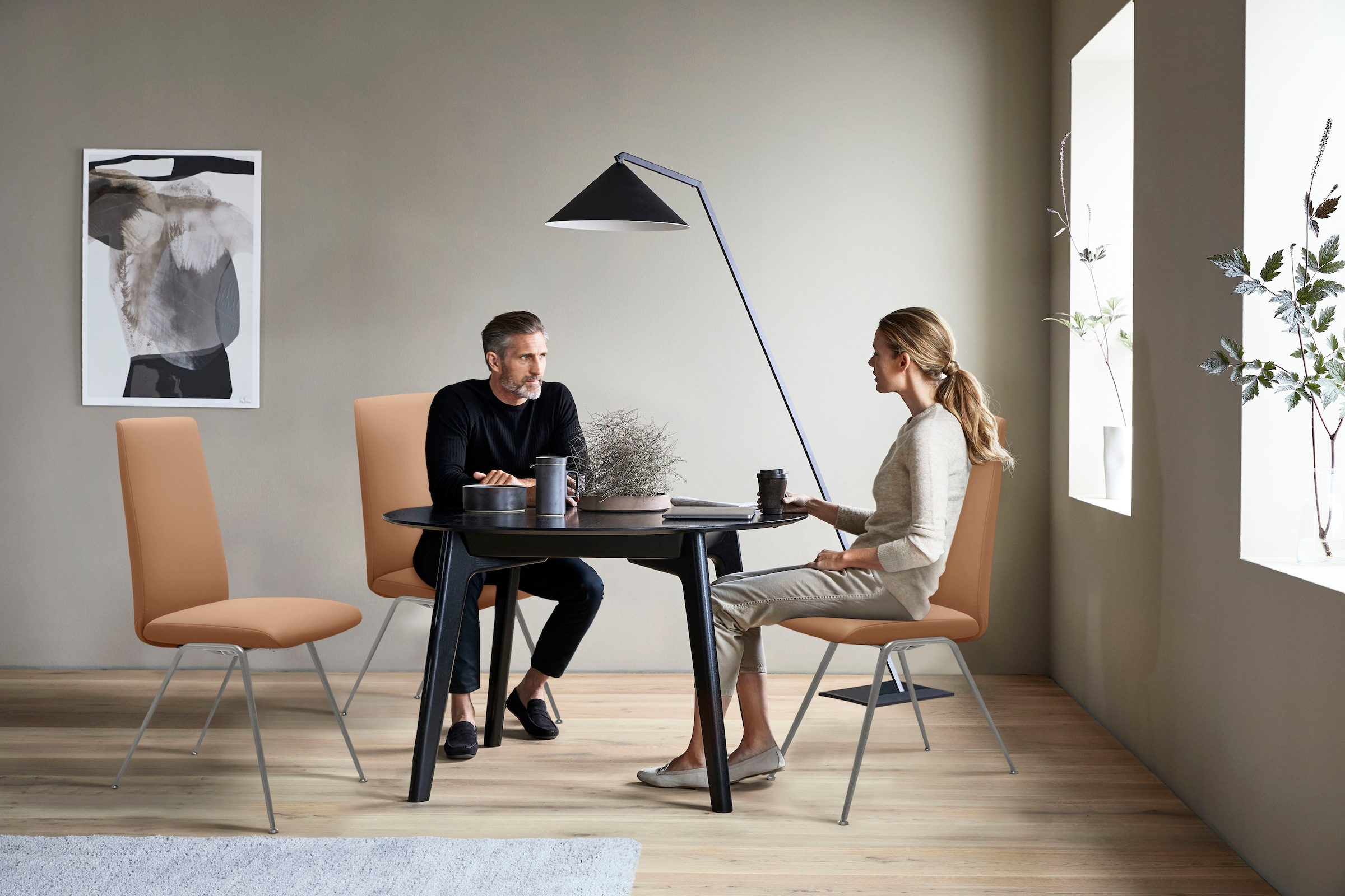 Stressless® Polsterstuhl »Laurel«, Leder PALOMA, High Back, Größe L, mit Beinen aus Stahl in Schwarz matt