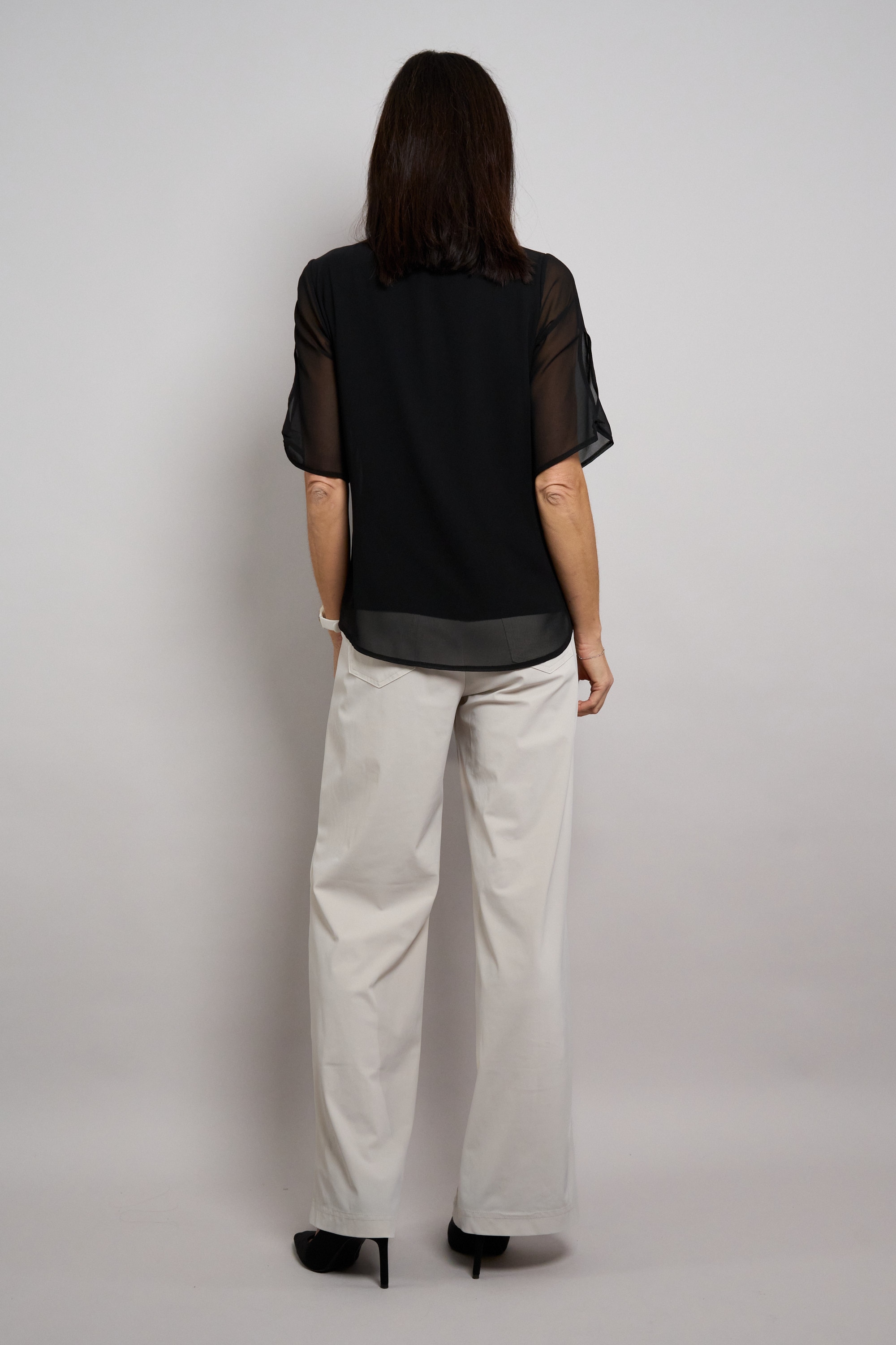 Seidel Moden Chiffonbluse »Otto exclusiv« Halbarm mit Cut-Out-Detail und Glitzerstein - MADE IN GERMANY