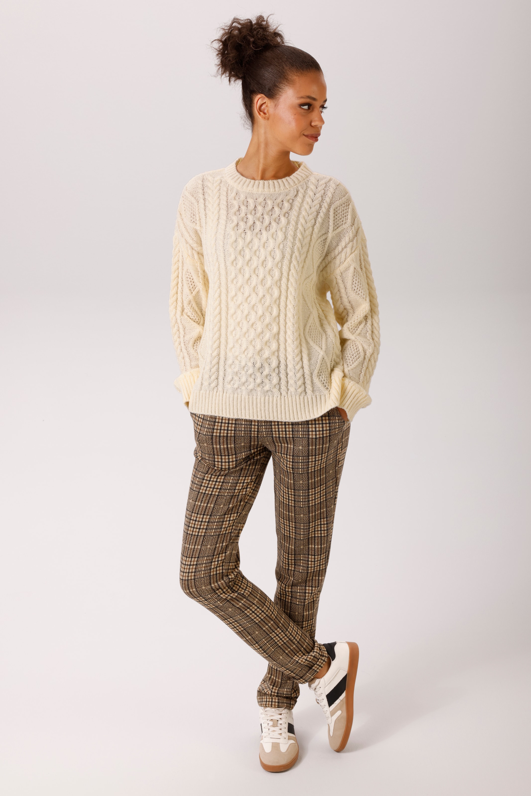 Aniston CASUAL Strickpullover im attraktiven Muster-Mix - NEUE KOLLEKTION