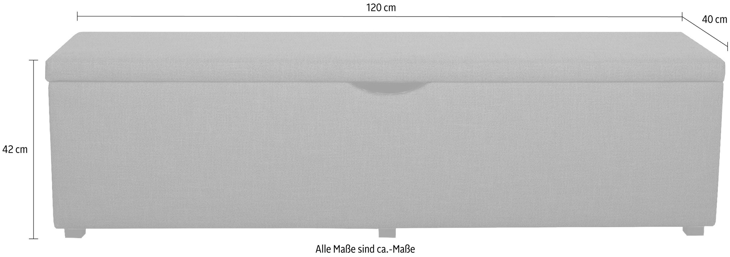 Places of Style Hockerbank »Standard«, Breite 120cm oder 160cm, auch als Garderobenbank oder Bettbank