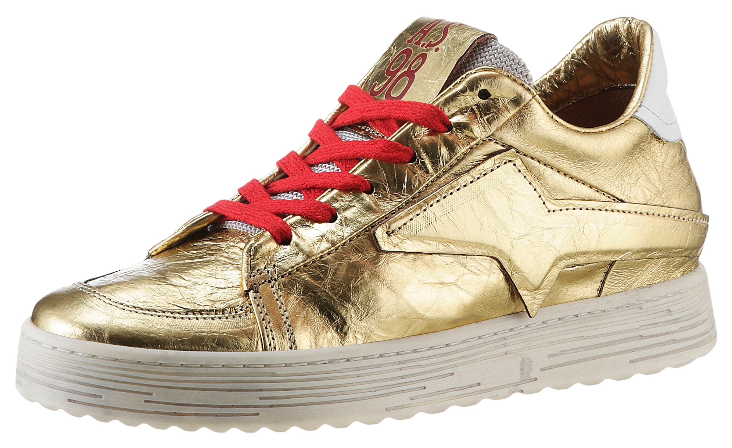 Sneaker, im Metallic-Look, Freizeitschuh, Halbschuh, Schnürschuh