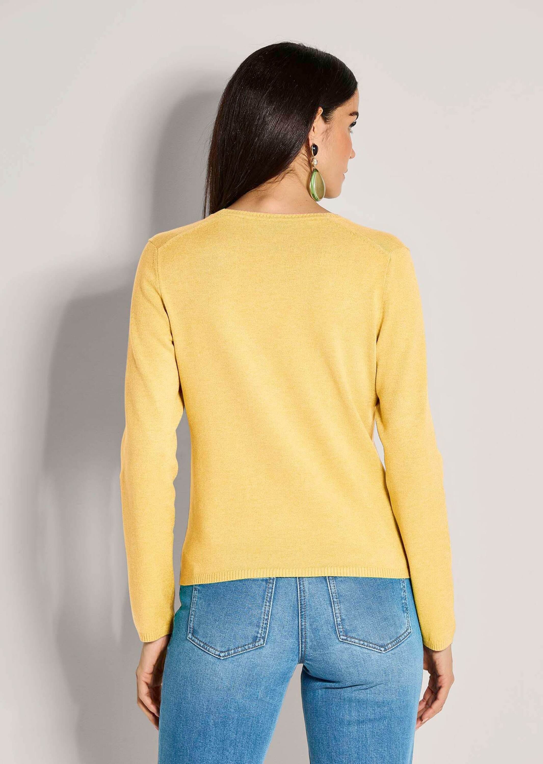 MADELEINE Strickjacke »Strickjacke Langarm Jacke im Feinstrick mit V-Ausschnitt«