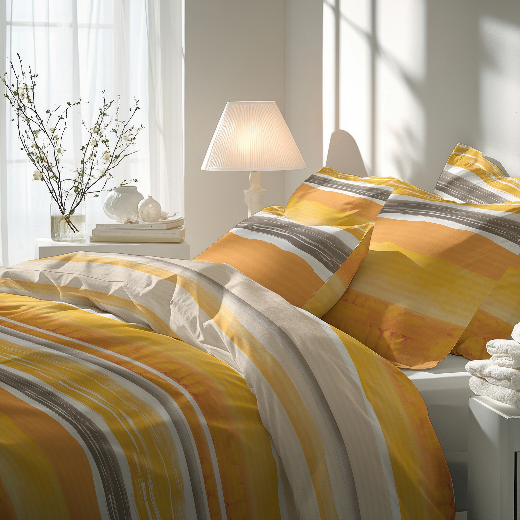 Florella Kinderbettwäsche »»Ursa kaki« Soft-Touch Seersucker,  50% Baumwolle, 50% Viskose«