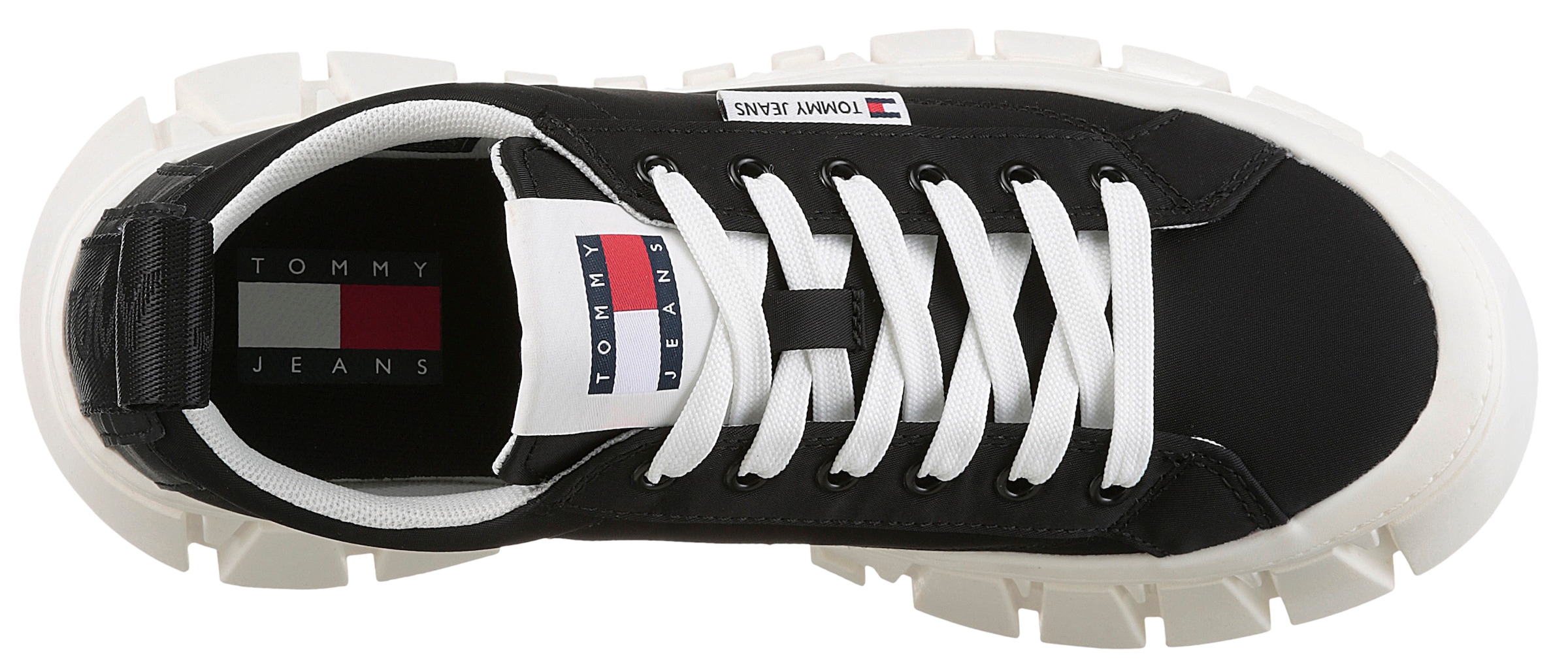 Tommy Jeans Plateausneaker »TJW FLATFORM SNEAKER NYLON«, Freizeitschuh, Halbschuh, Schnürschuh mit markanter Plateausohle