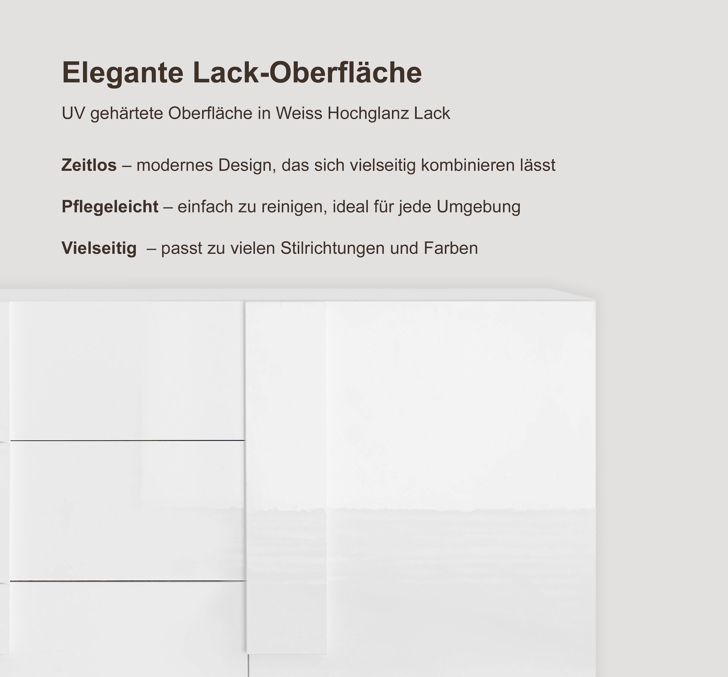 INOSIGN Lowboard »Jupiter, Breite 181 cm, TV-Board 3 Türen - Soft Closing, TV-Schrank,«, TV-Schrank, moderne Griffblende, FSC®, cleveres Stauraumkonzept