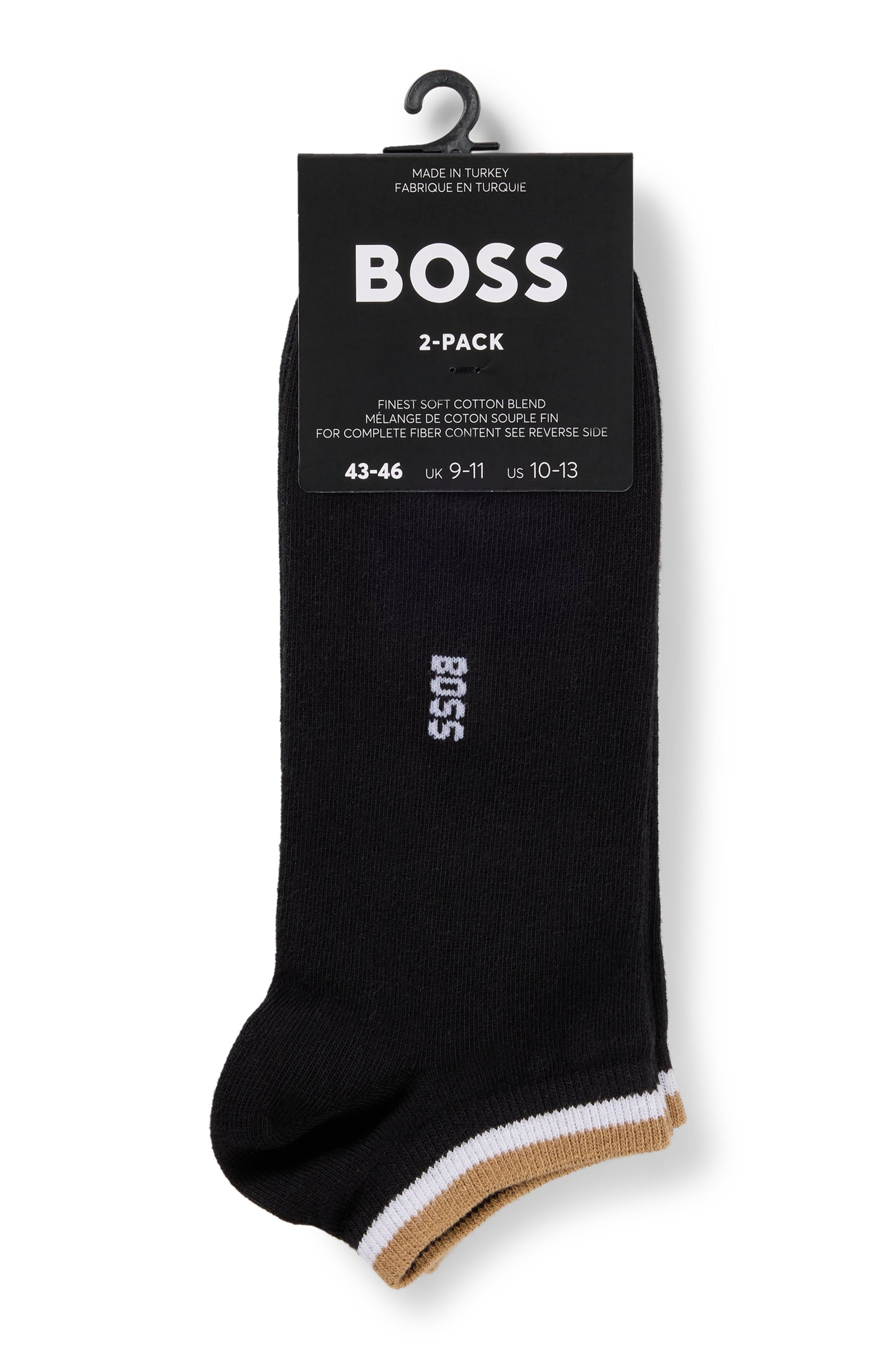 BOSS Sneakersocken »2P AS Uni stripe CC«, (Packung, 2er), mit geringeltem Abschluss