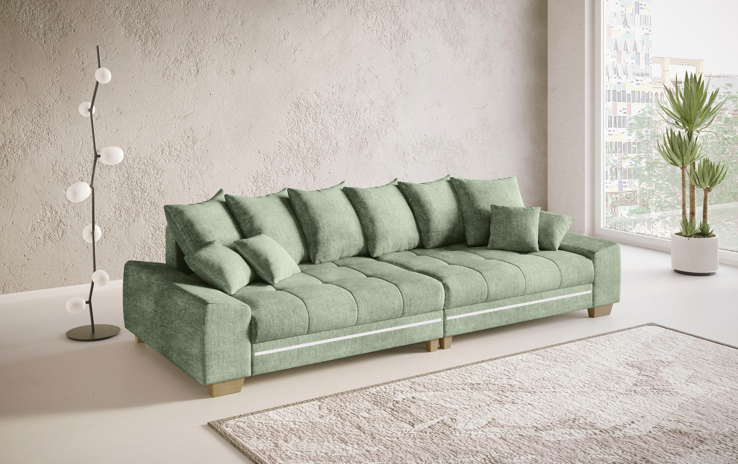 Mr. Couch Big-Sofa »Nikita II«, mit RGB-LED Beleuchtung, Kaltschaumpolsterung bis 140 kg belastbar
