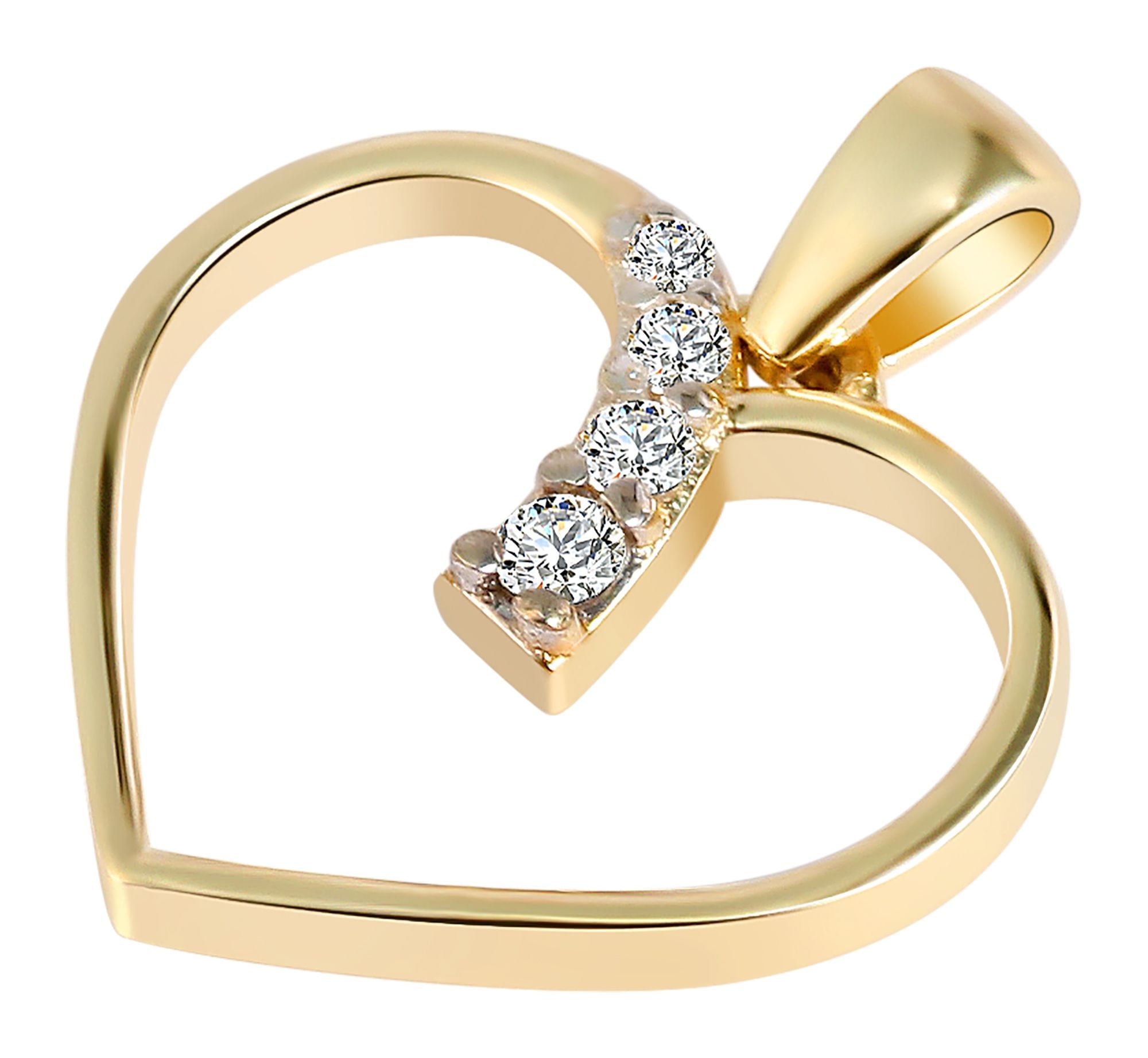 Adelia´s Herzanhänger »Damen Anhänger ¿ Herz Herzanhänger aus 375 Gold mit Zirkonia«