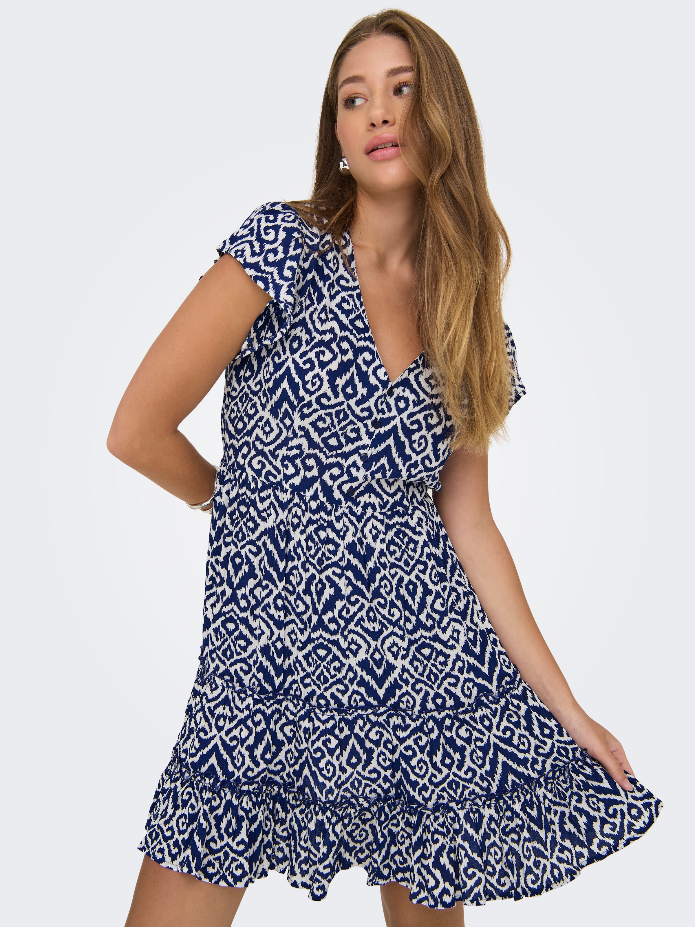 ONLY Minikleid »ONLCLAUDETTE LIFE SS MINI DRESS WVN NOOS«