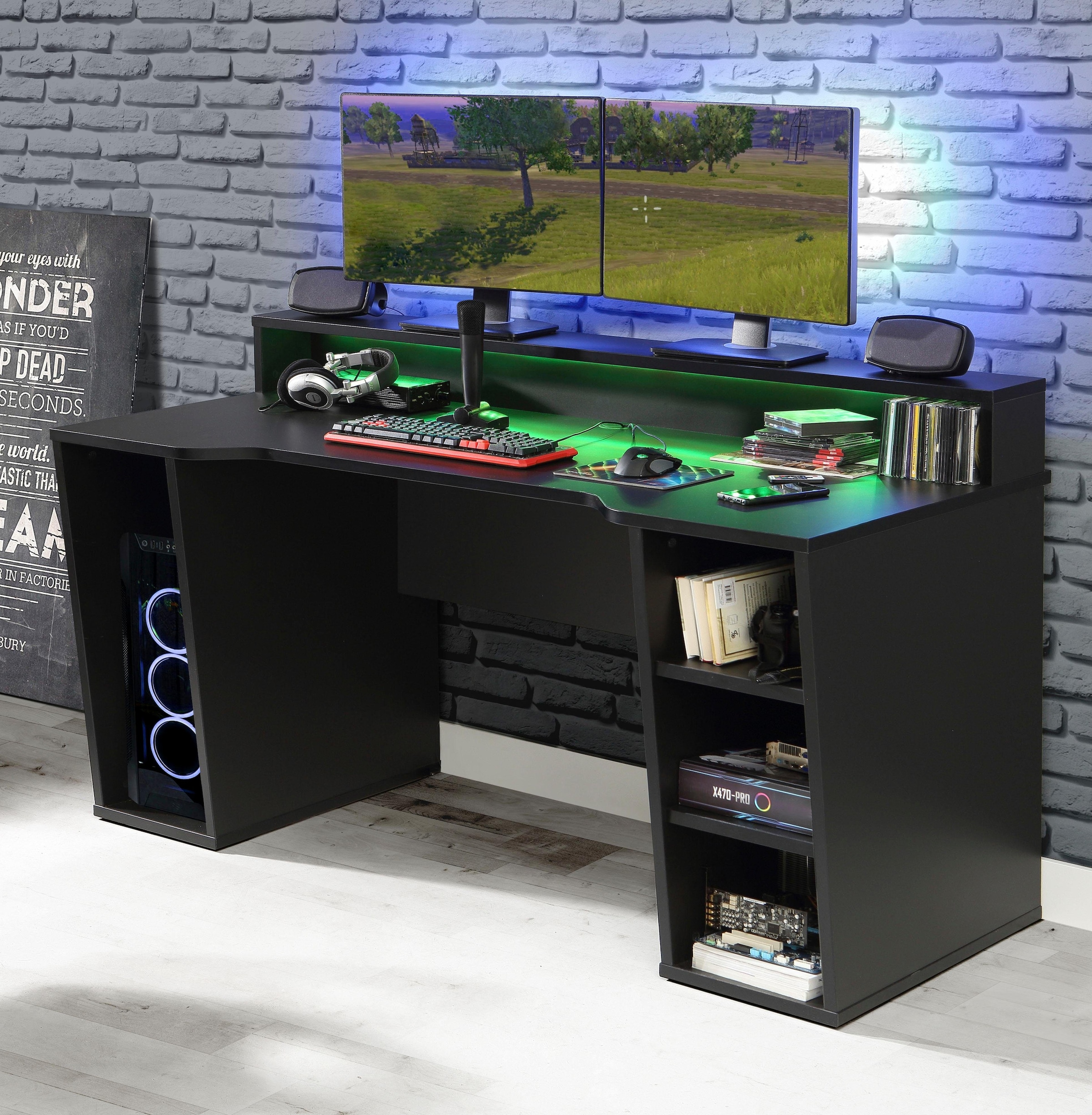 FORTE Gamingtisch »Tezaur«, wahlweise mit RGB-Beleuchtung