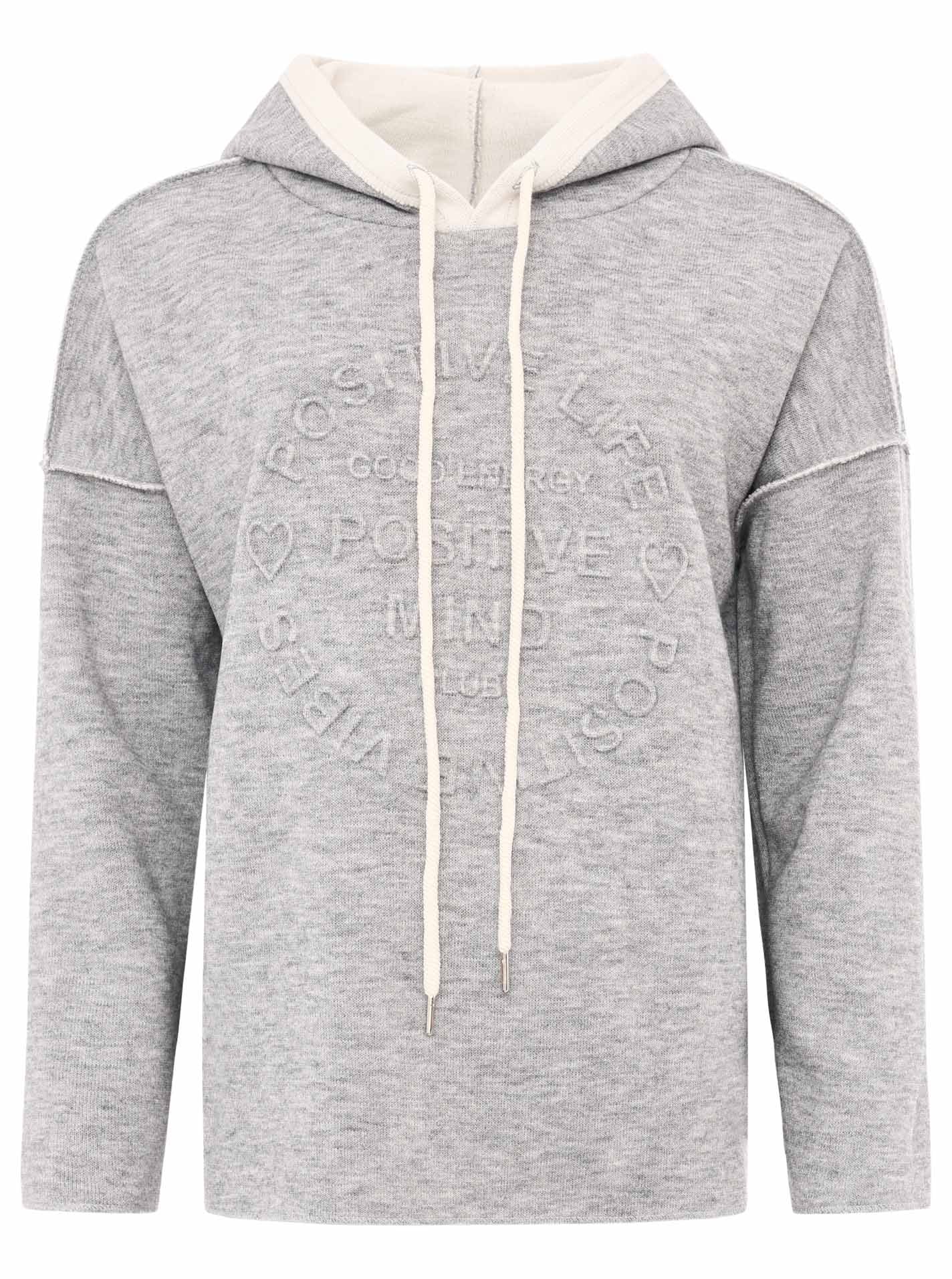 Zwillingsherz Hoodie »"Positive Mind"«, Kapuze, 3/4 Arm, tonaler Schriftzug vorn, Kordelzug