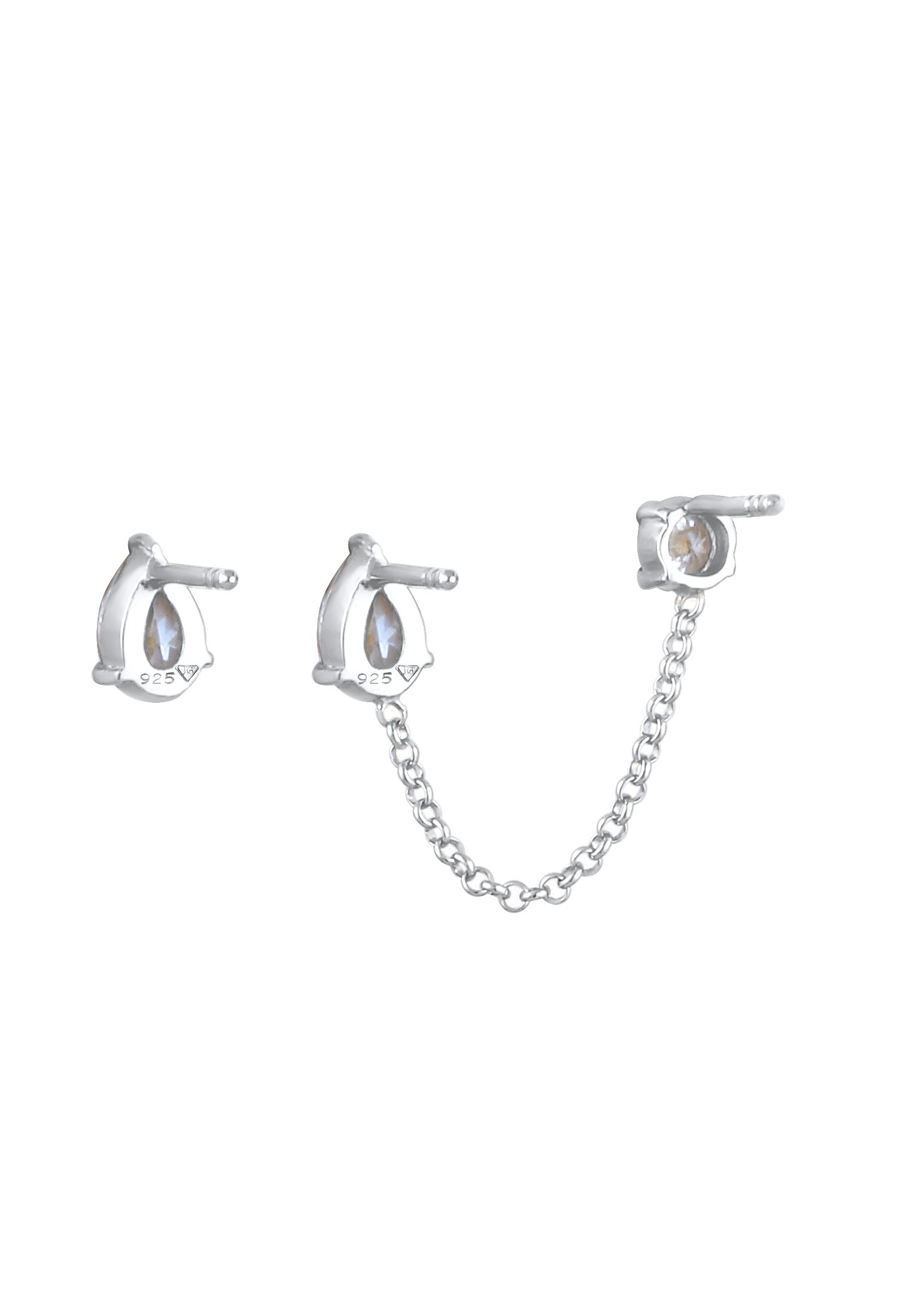 Elli Paar Ohrhänger »Ohrringe Zirkonia Tropfen Doppel Stecker 925 Silber«