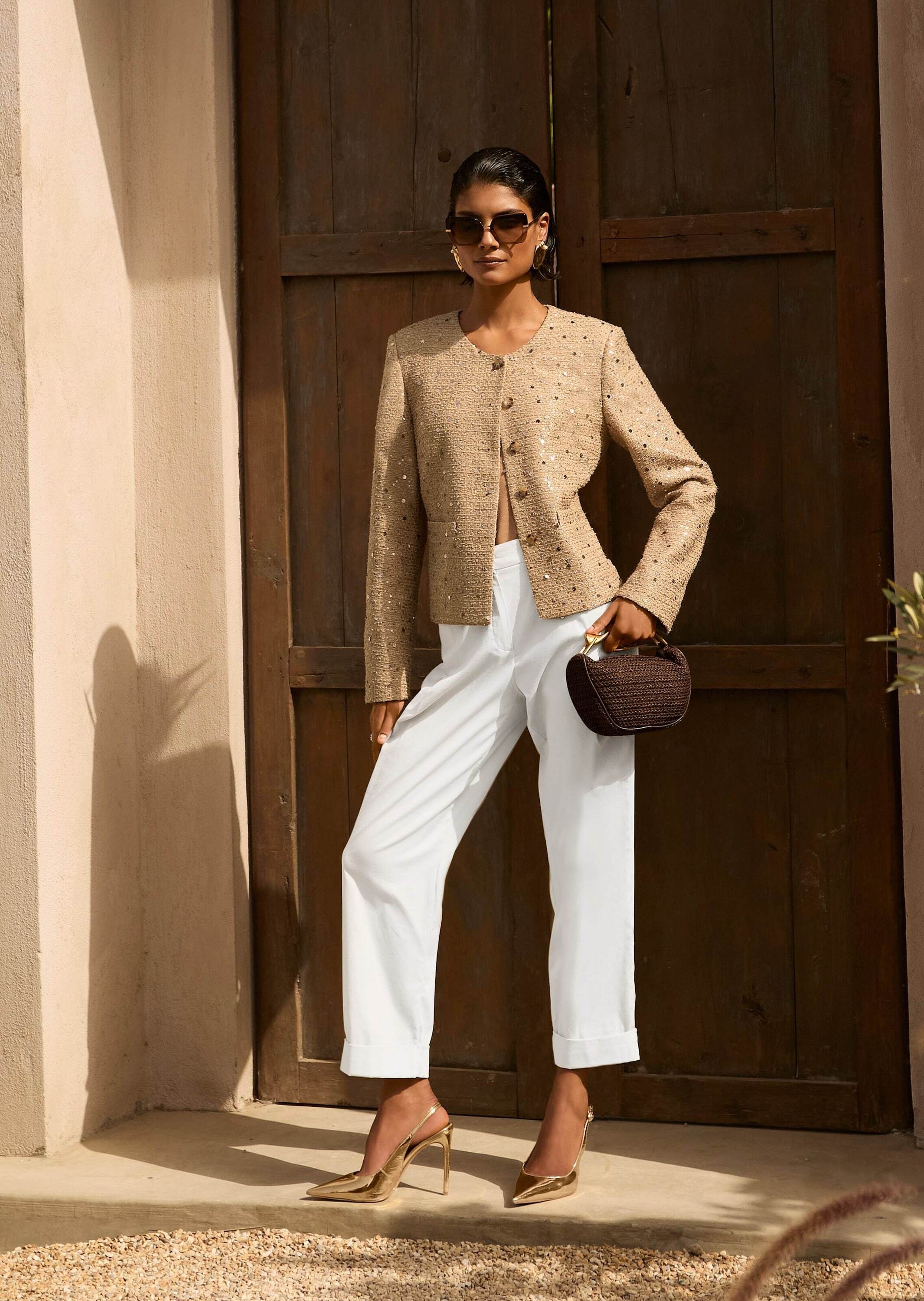 MADELEINE Jackenblazer »Kurzblazer Glanzblazer mit Pailletten« mit Pailletten