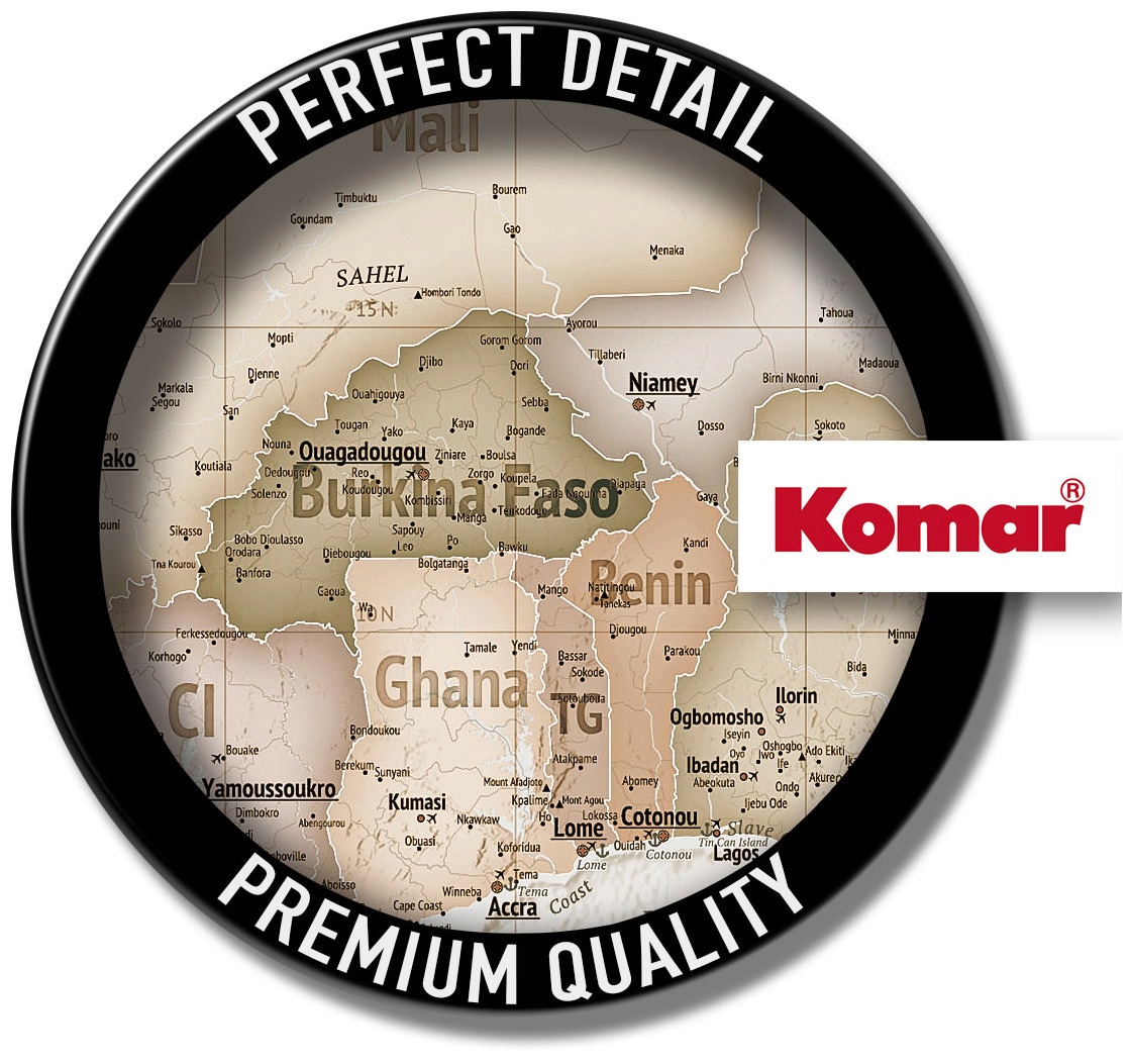 Komar Vliestapete »Digitaldruck Vlies - Earth Map - Größe 350 x 250 cm«, bedruckt, Wohnzimmer, Schlafzimmer