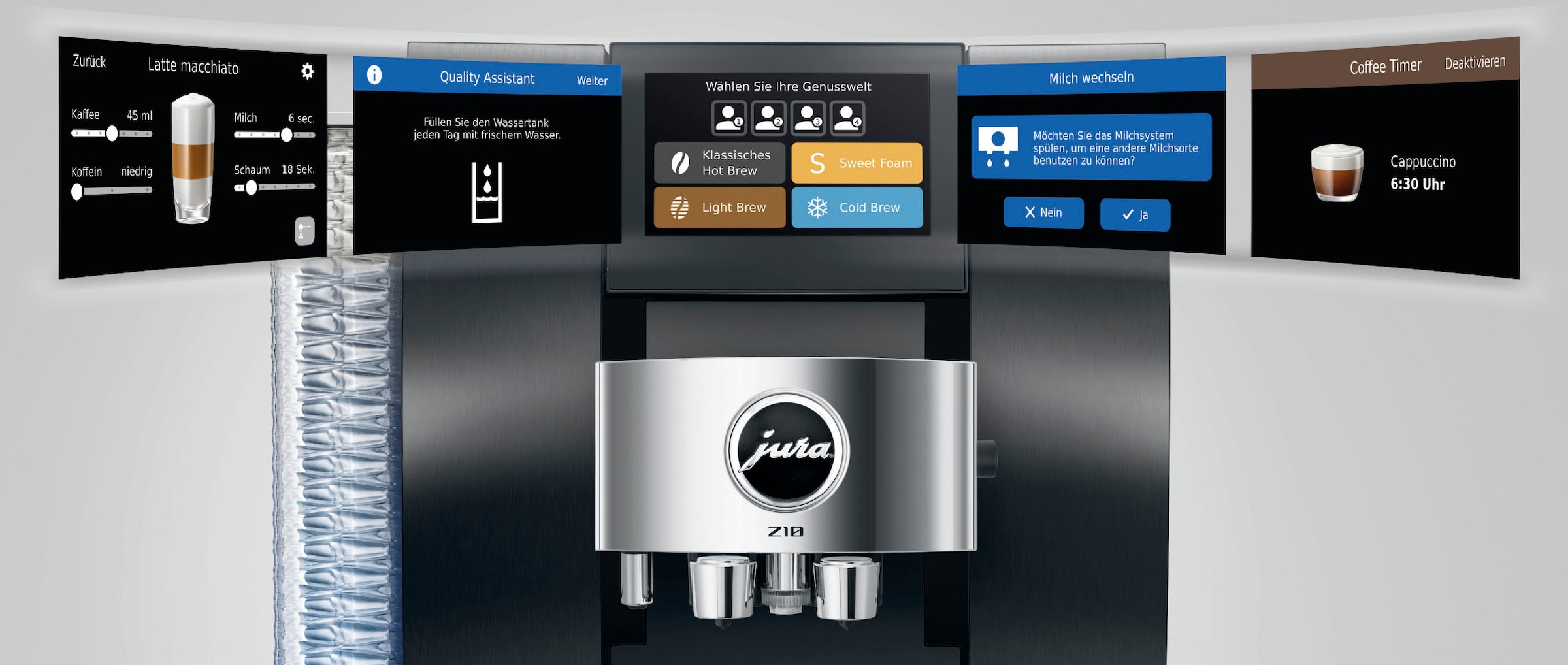 JURA Kaffeevollautomat »15609 Z10 (EB), Aluminium Black« 51 Spezialitäten, Touch, Light & Cold Brew