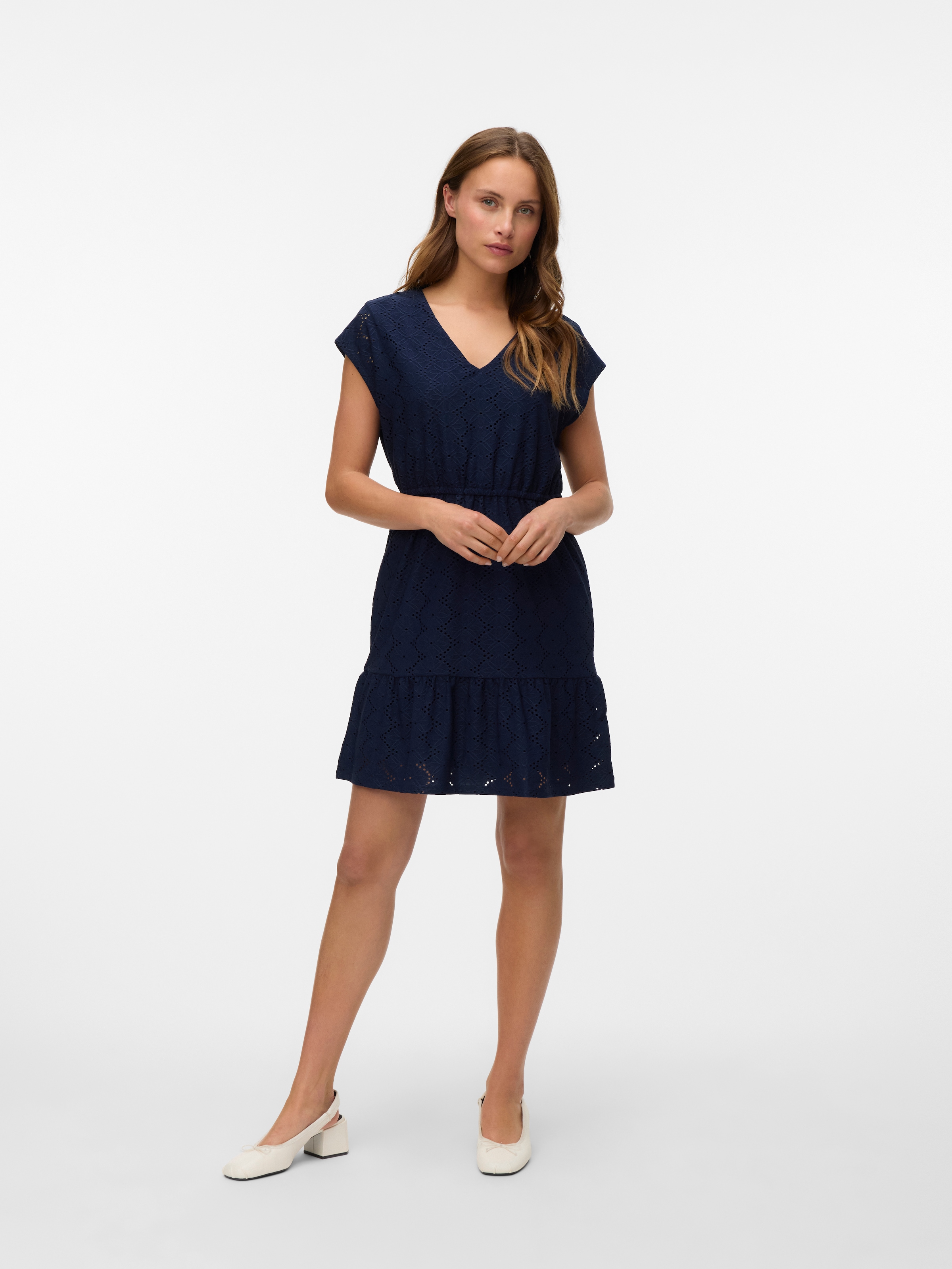 Vero Moda Minikleid »VMKIM CS V-NECK SHORT DRESS JRS GA«, Sommerkleid