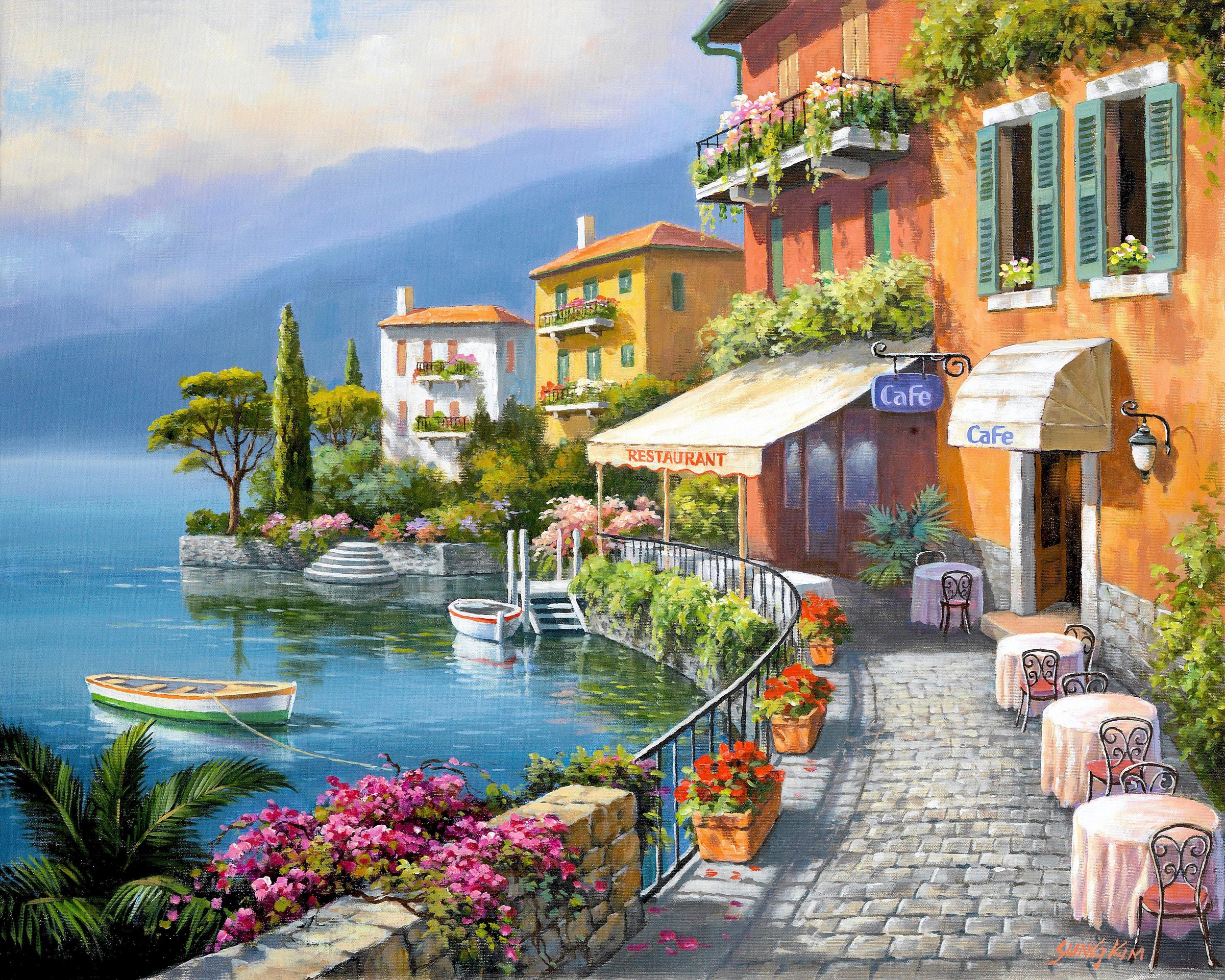 DELAVITA Deco-Panel »SUNG KIM / Küste Bistro Café«, (80/3/60 cm)