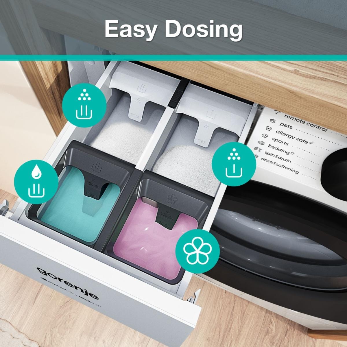 GORENJE Waschmaschine G400 »W5G474A2P1« 7 kg 1400 U/min 20% besser als Energieklasse A, Trommelreinigungsprogramm