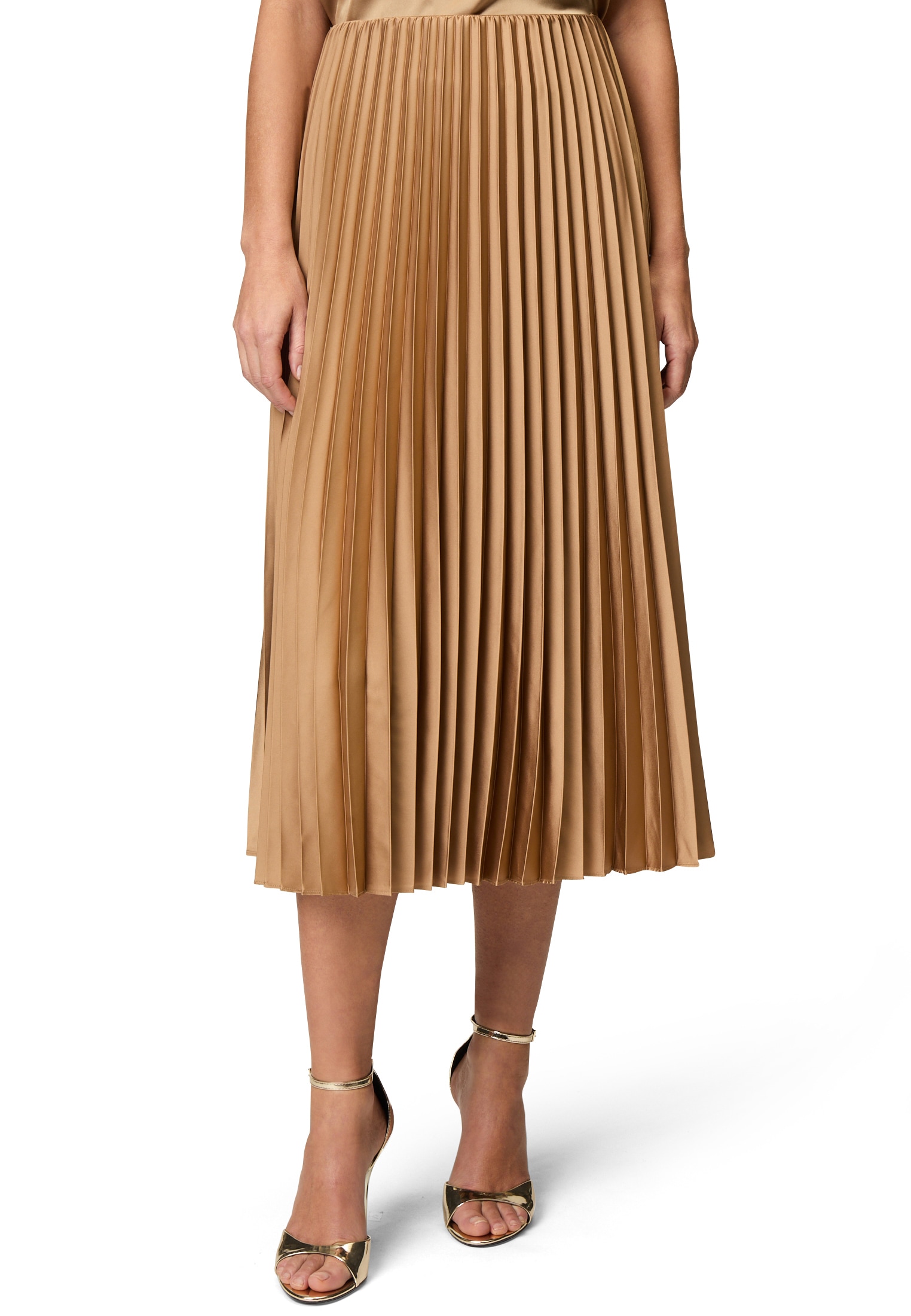 Zero Satinrock »Satin-Rock Midi mit Plisseefalten«
