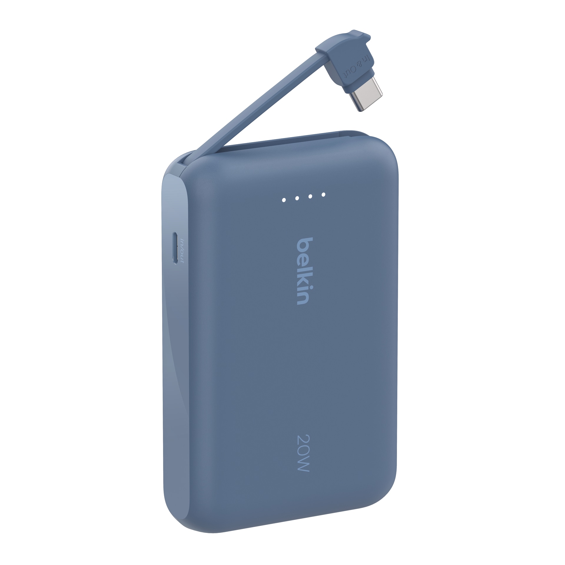 Belkin Powerbank »BoostCharge Power Bank 10K mit integrierten Kabeln«, Belkin BOOST CHARGE Power Delivery Powerbank 10.000mAh, white