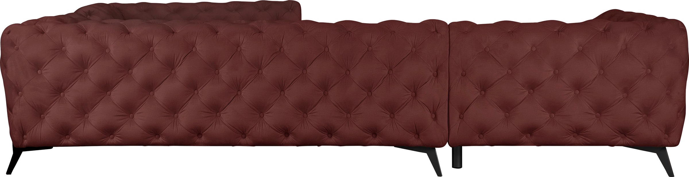 Leonique Chesterfield-Sofa »Amaury L-Form«, großes Ecksofa, Chesterfield-Optik, Breite 323 cm, Fußfarbe wählbar