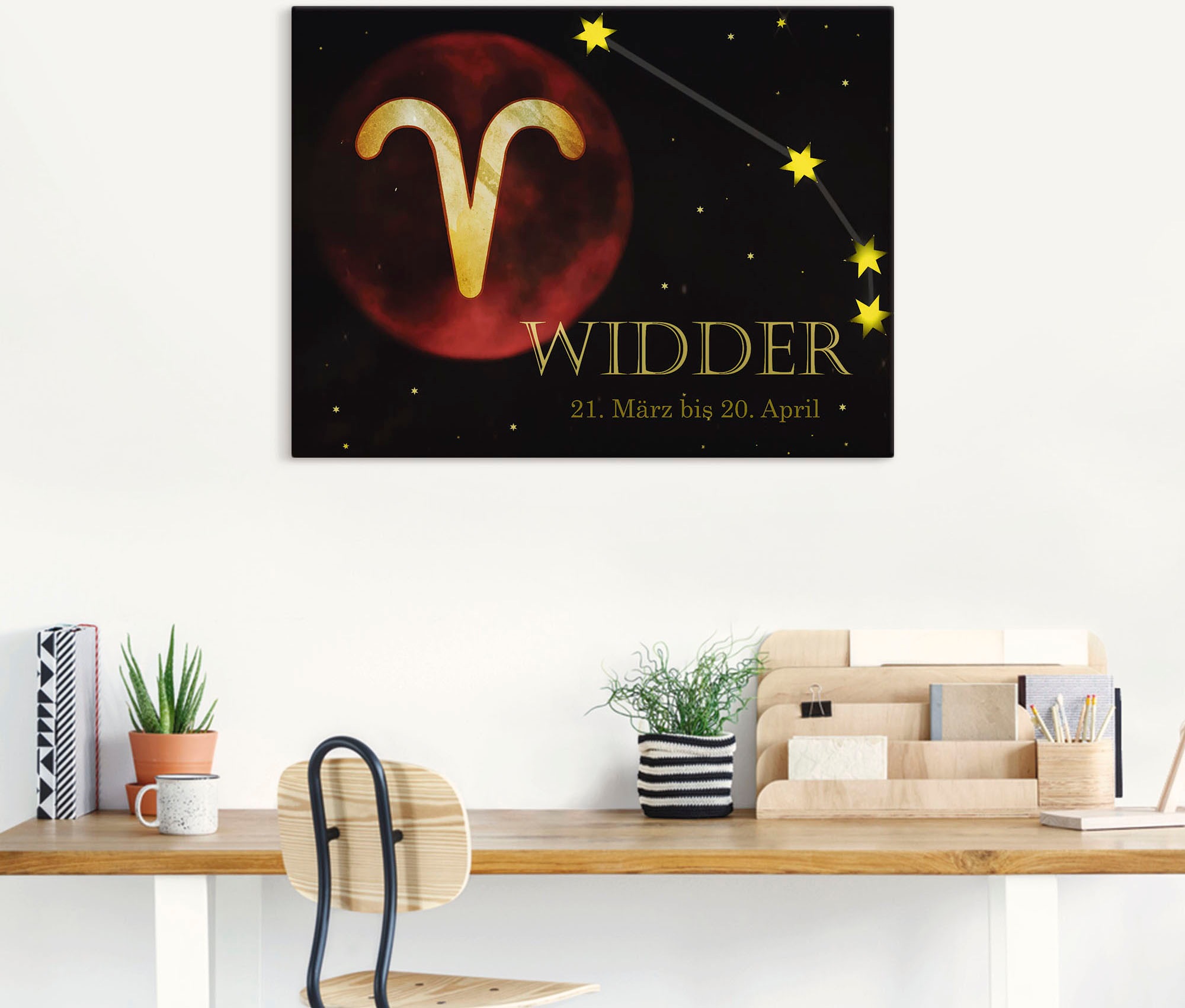 Artland Wandbild »Sternzeichen - Widder«, Bilder von Sternzeichen, (1 St.), als Alubild, Leinwandbild, Wandaufkleber oder Poster in versch. Größen
