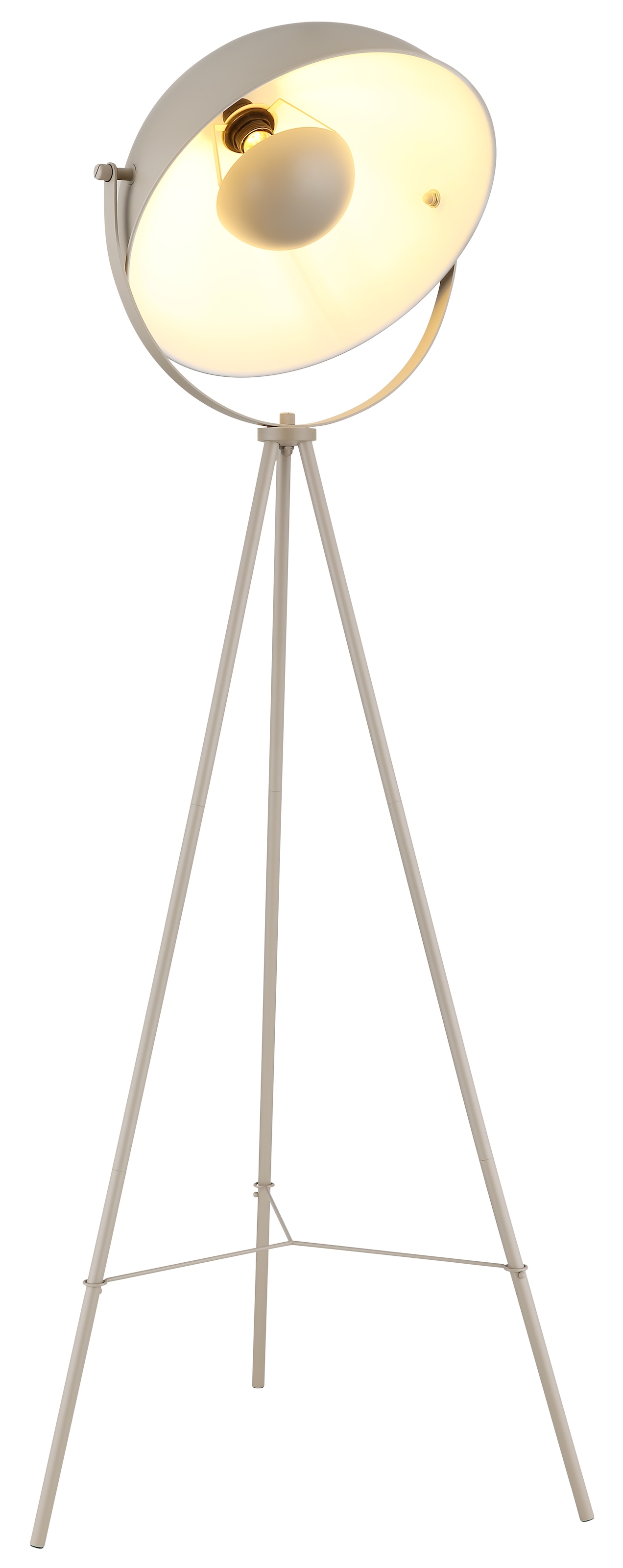 OTTO home Stehlampe »Totte - Stehleuchte mit Dreibein, beige o schwarz, Wohnzimmer, Flur« E27 1 Stk. E27, indirektes Licht, standfest, Wippschalter, Retro, Industrie Look