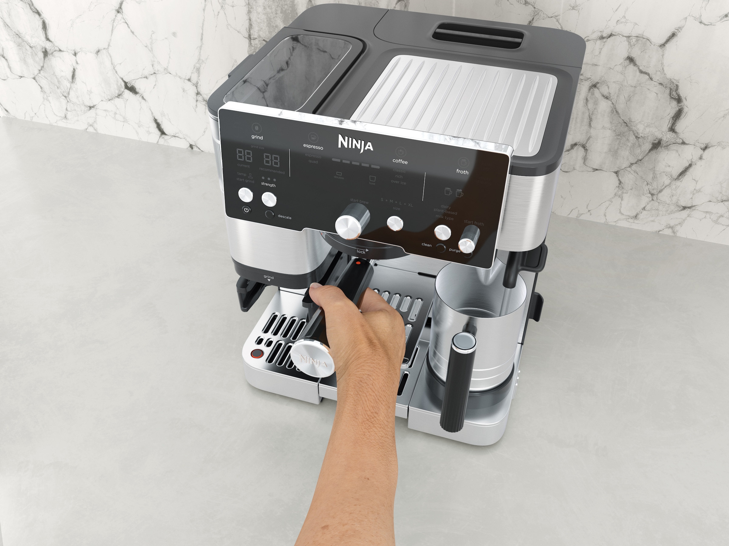 NINJA Espressomaschine »Ninja Luxe Café Essential Kaffeemaschine ES501EU«, Espresso- und Filterkaffeemaschine